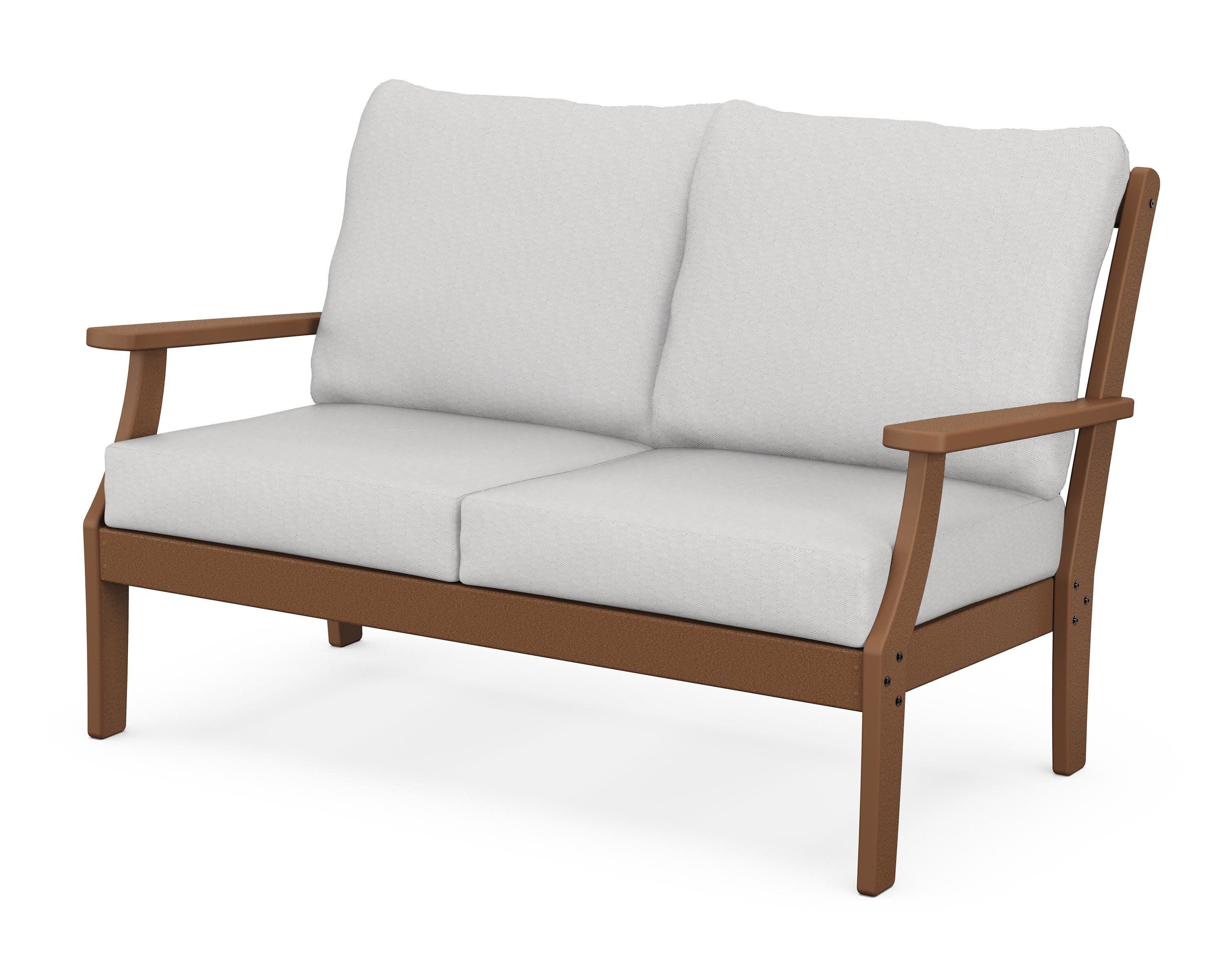 Braxton Deep Seating Loveseat in Teak / Diamond in the Rough