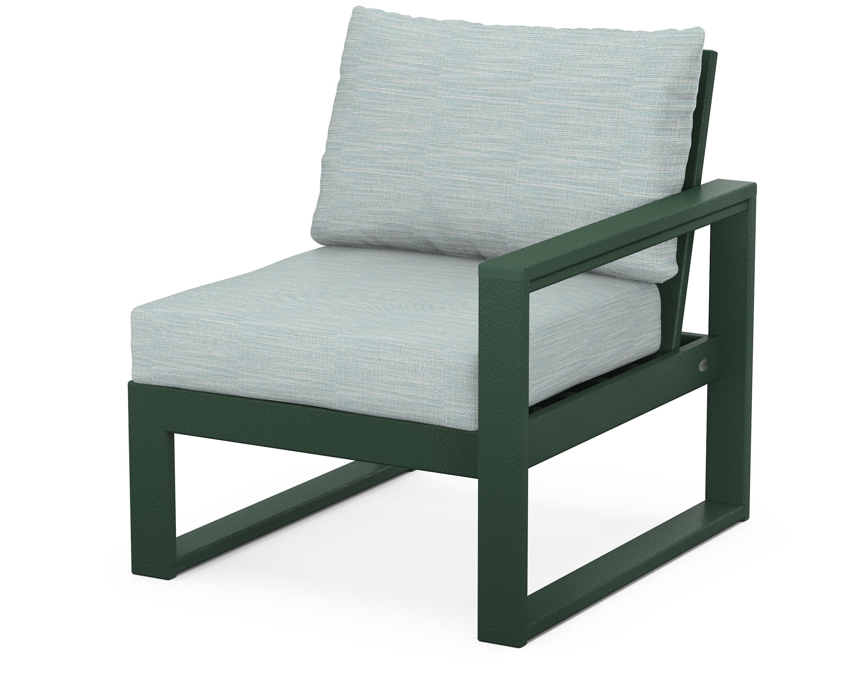 EDGE Modular Right Arm Chair in Green / Soothe Mist