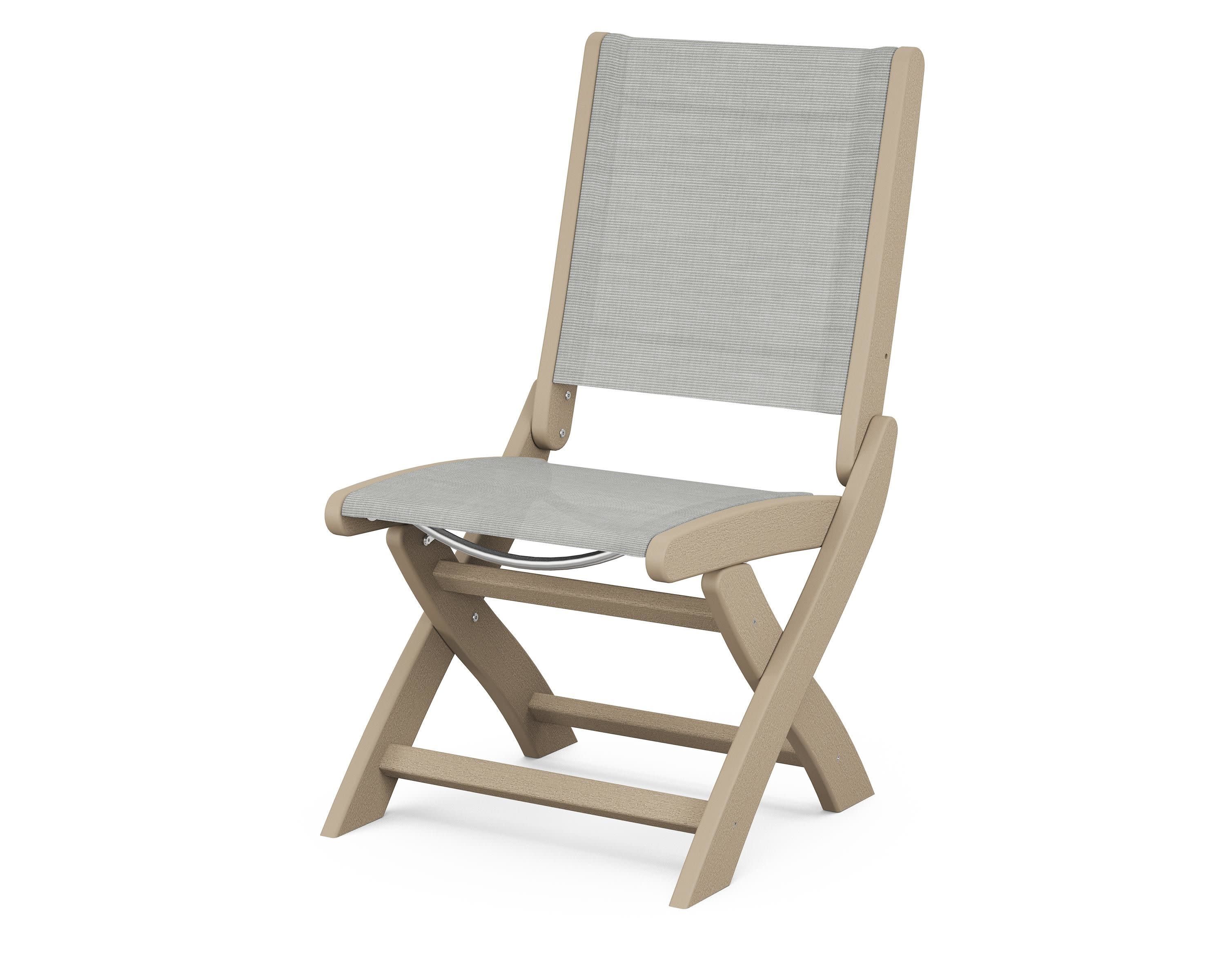 Coastal Folding Side Chair in Vintage Sahara / Metallic Sling