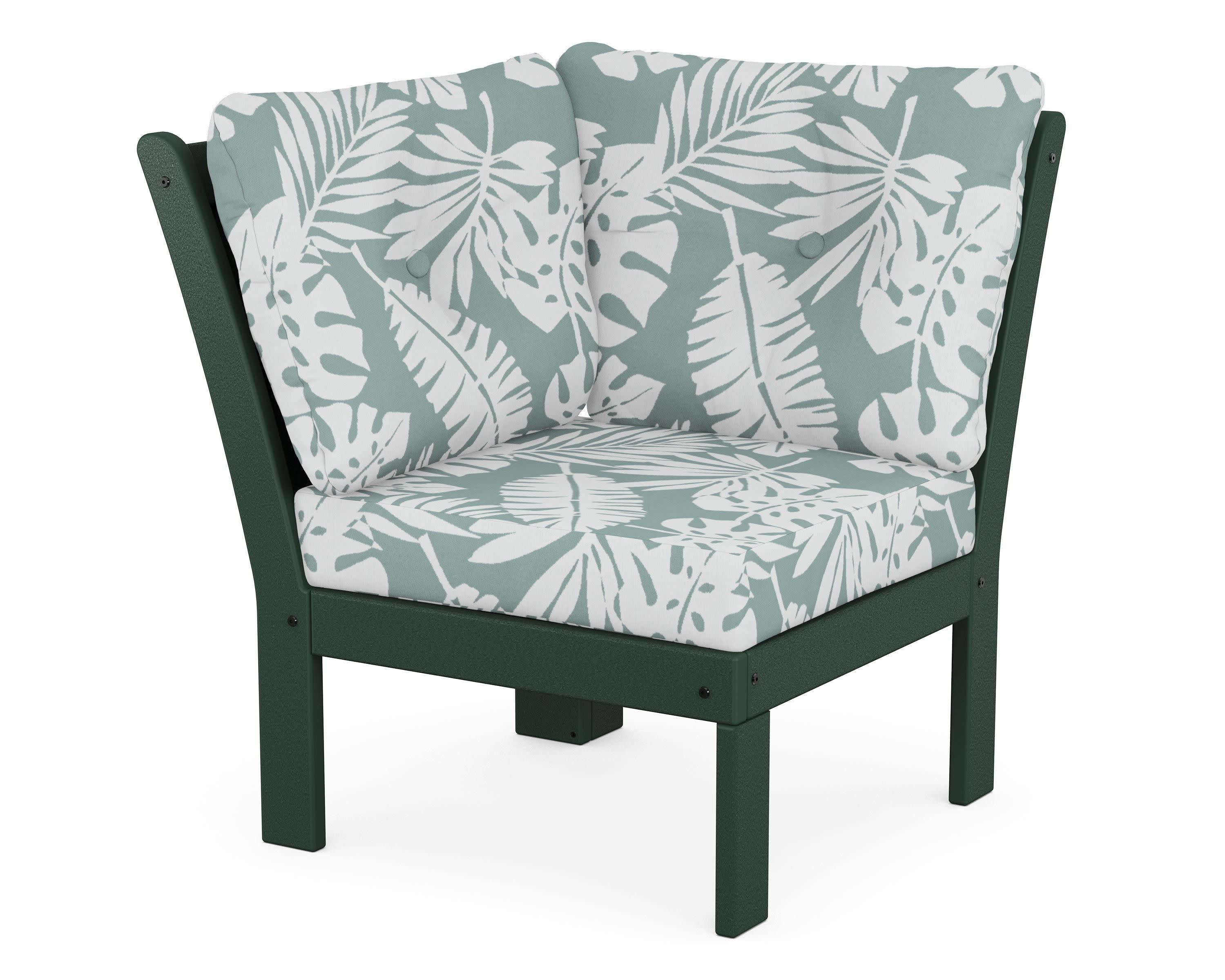 Vineyard Modular Corner Chair in Green / Leaf Glacier Spa