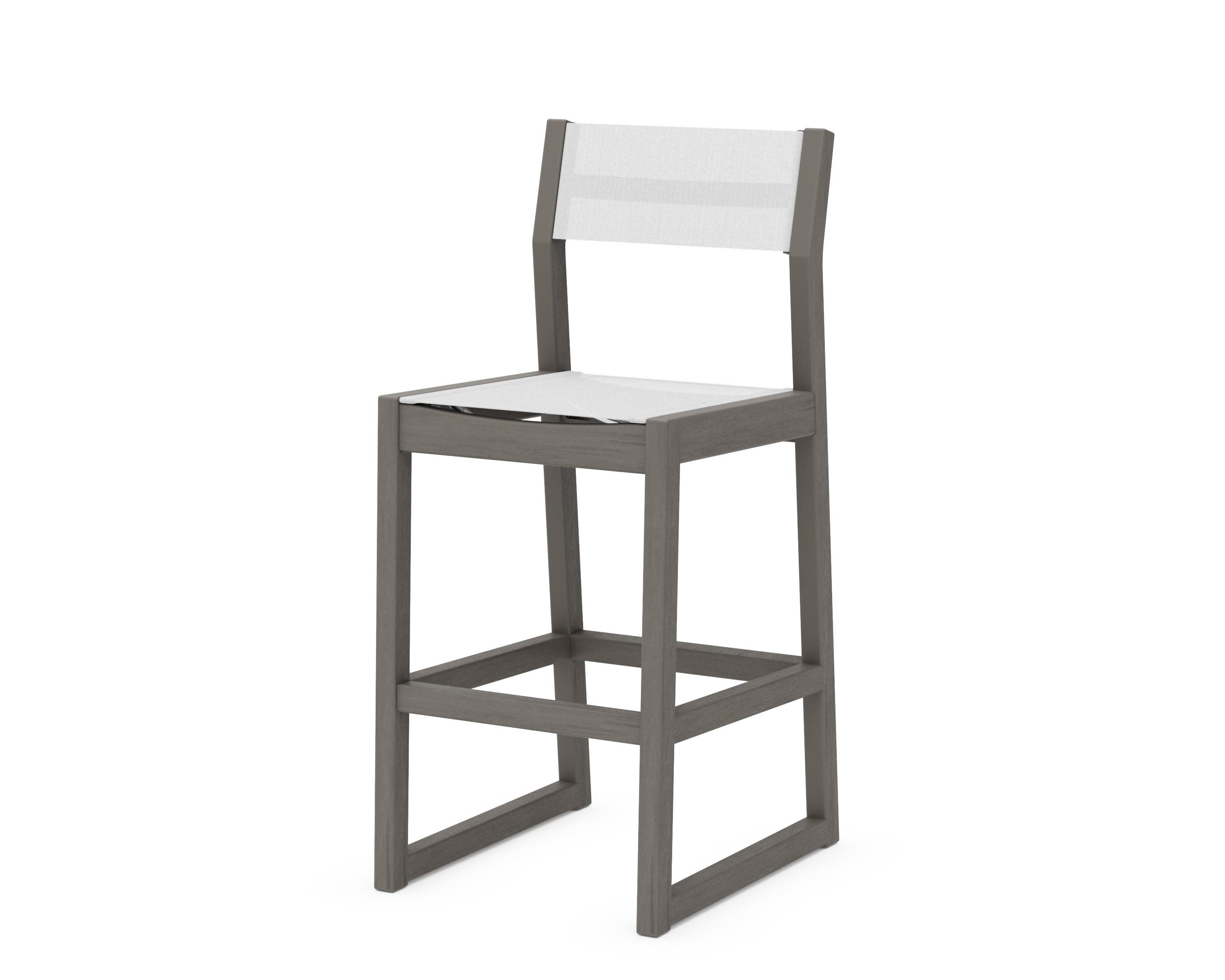 EDGE Sling Bar Side Chair in Driftwood / White Sling