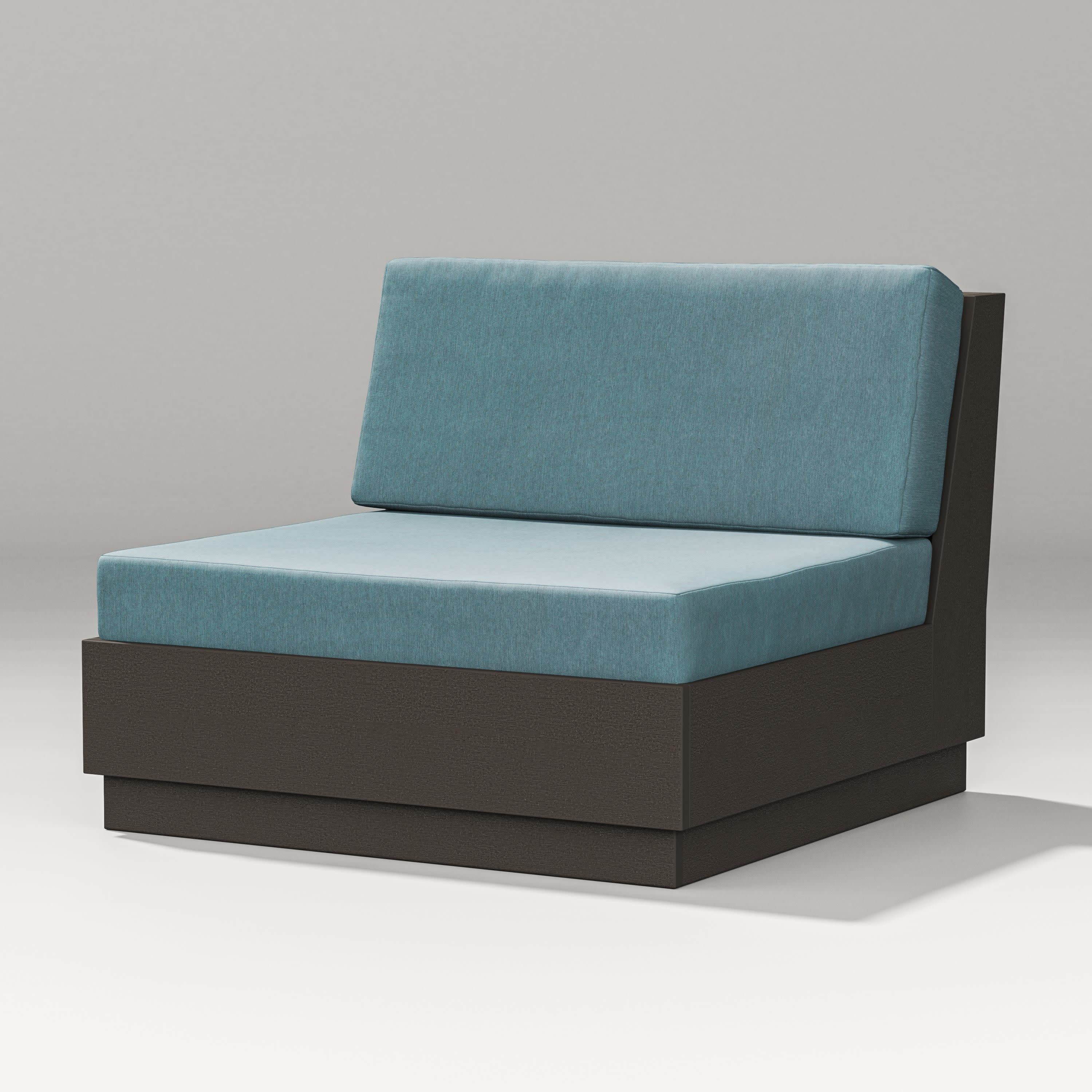 Elevate Modular Armless Chair in Vintage Coffee / Ocean Teal