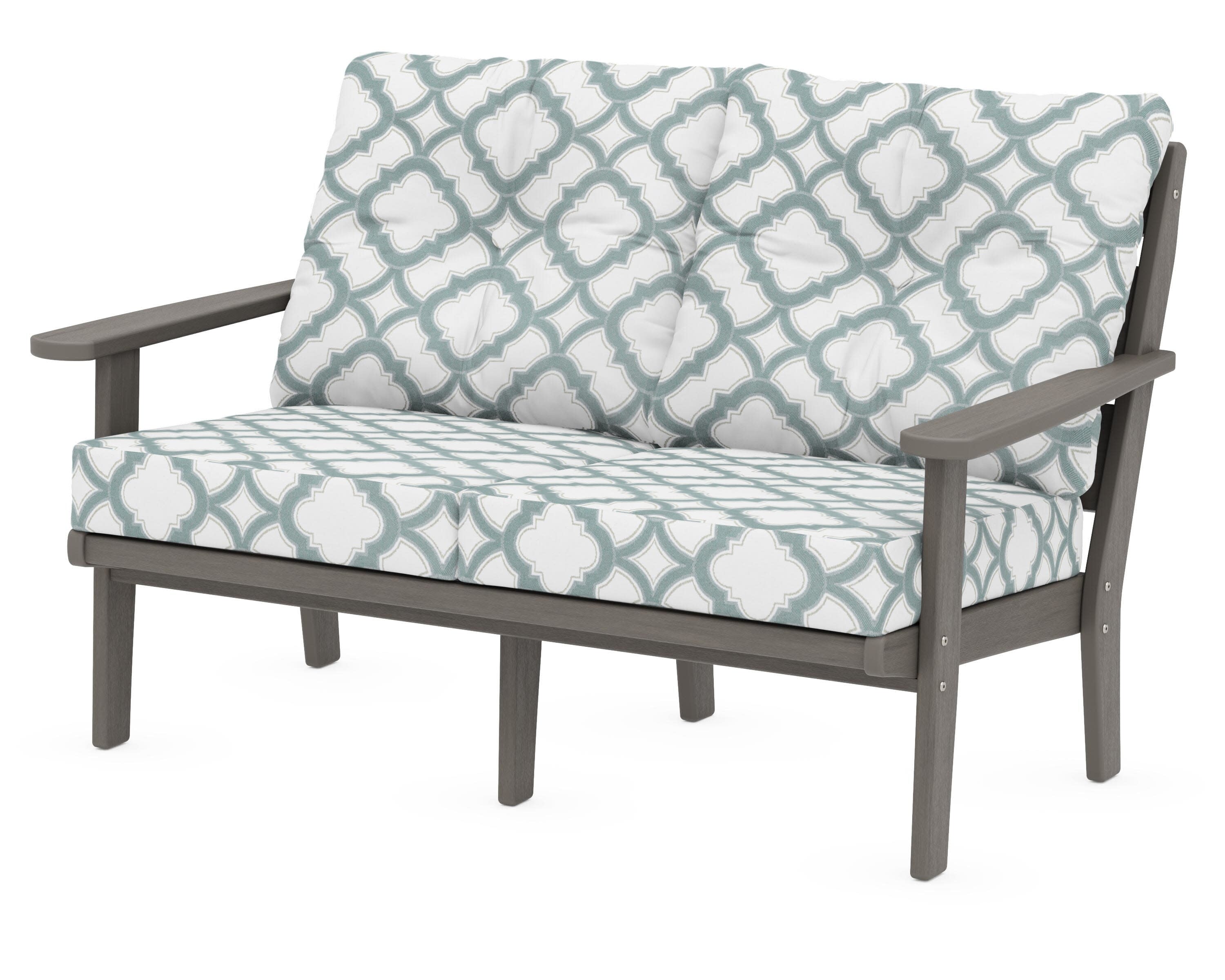 Lakeside Deep Seating Loveseat in Driftwood / Trellis Glacier Spa