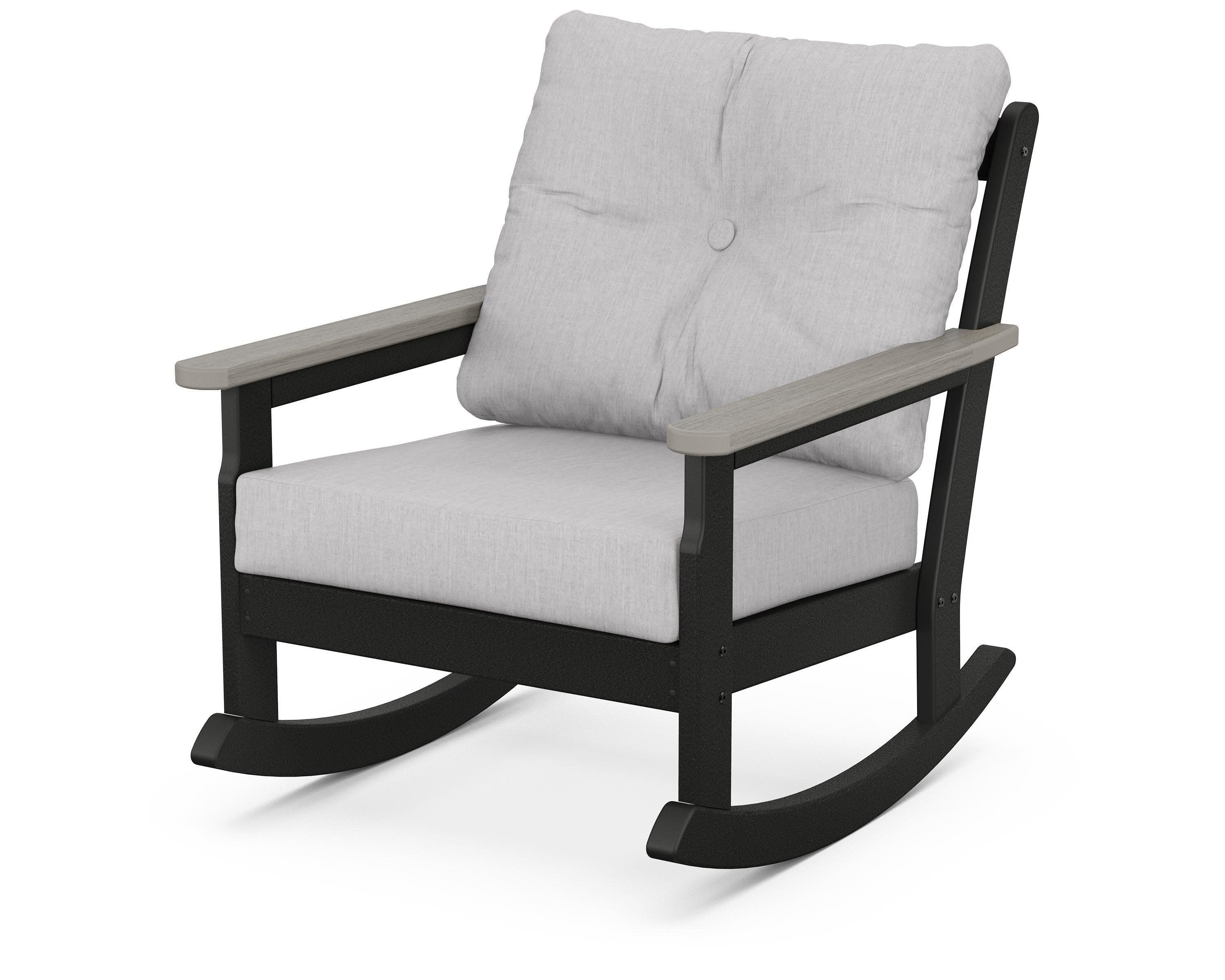 Vineyard Deep Seating Rocking Chair in Black / Driftwood / Granite