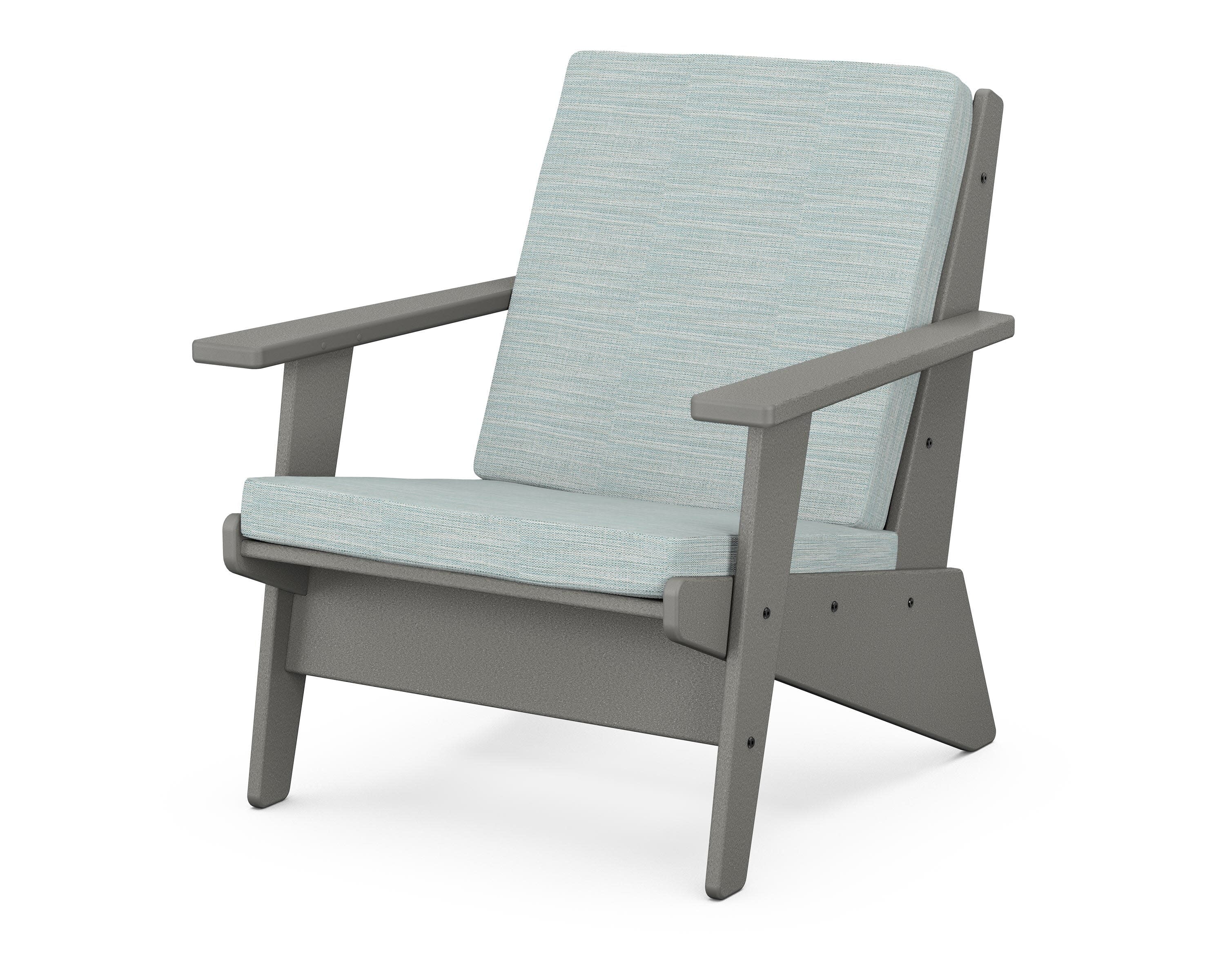 Riviera Modern Lounge Chair in Slate Grey / Soothe Mist