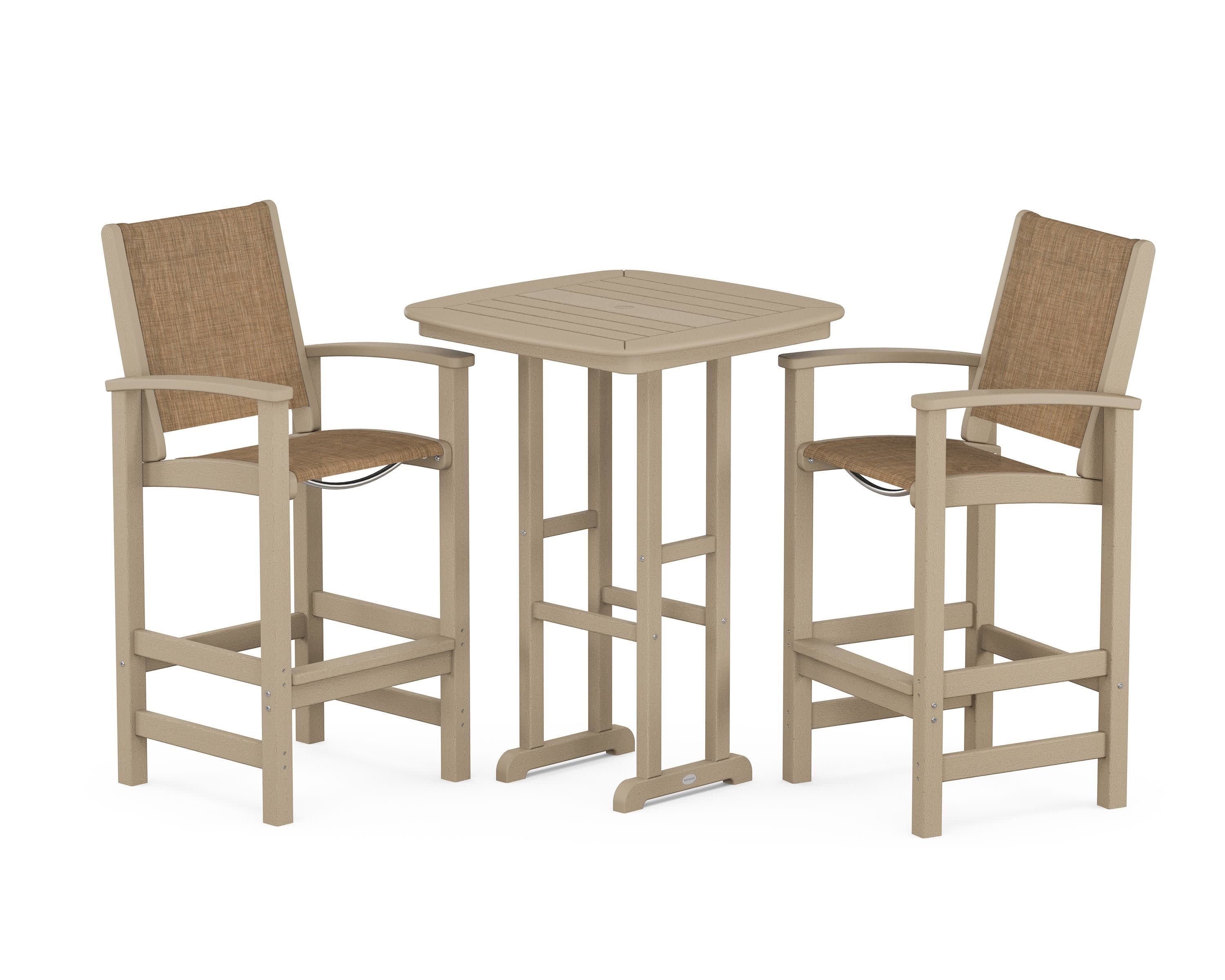 Coastal 3-Piece Bar Set in Vintage Sahara / Burlap Sling