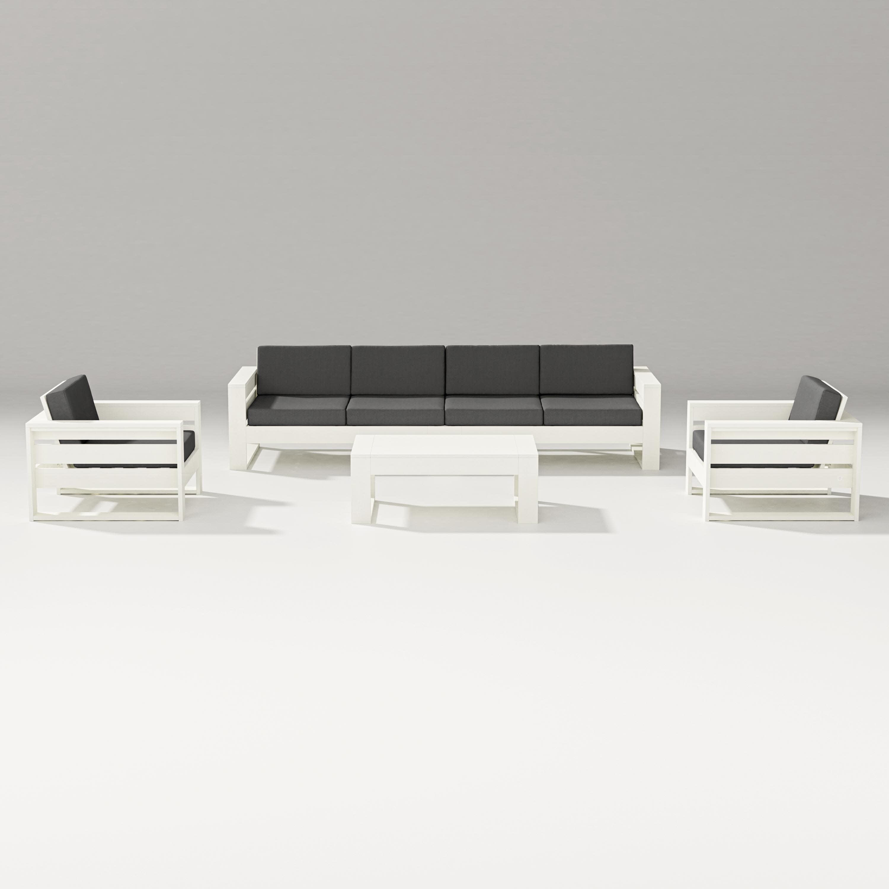 Latitude 5-Piece Lounge Sofa Set in Vintage White / Spectrum Carbon