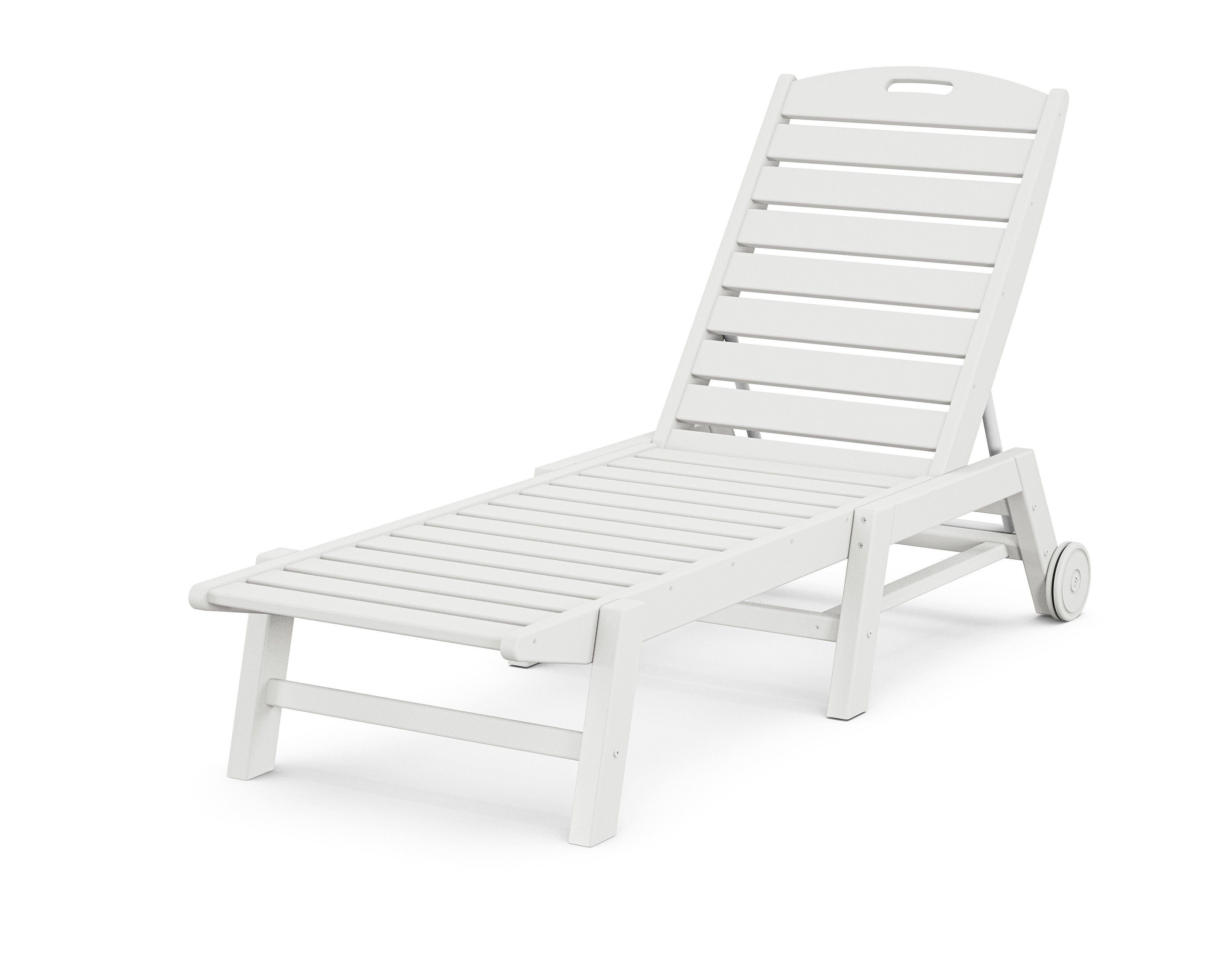 Nautical Chaise with Wheels in White