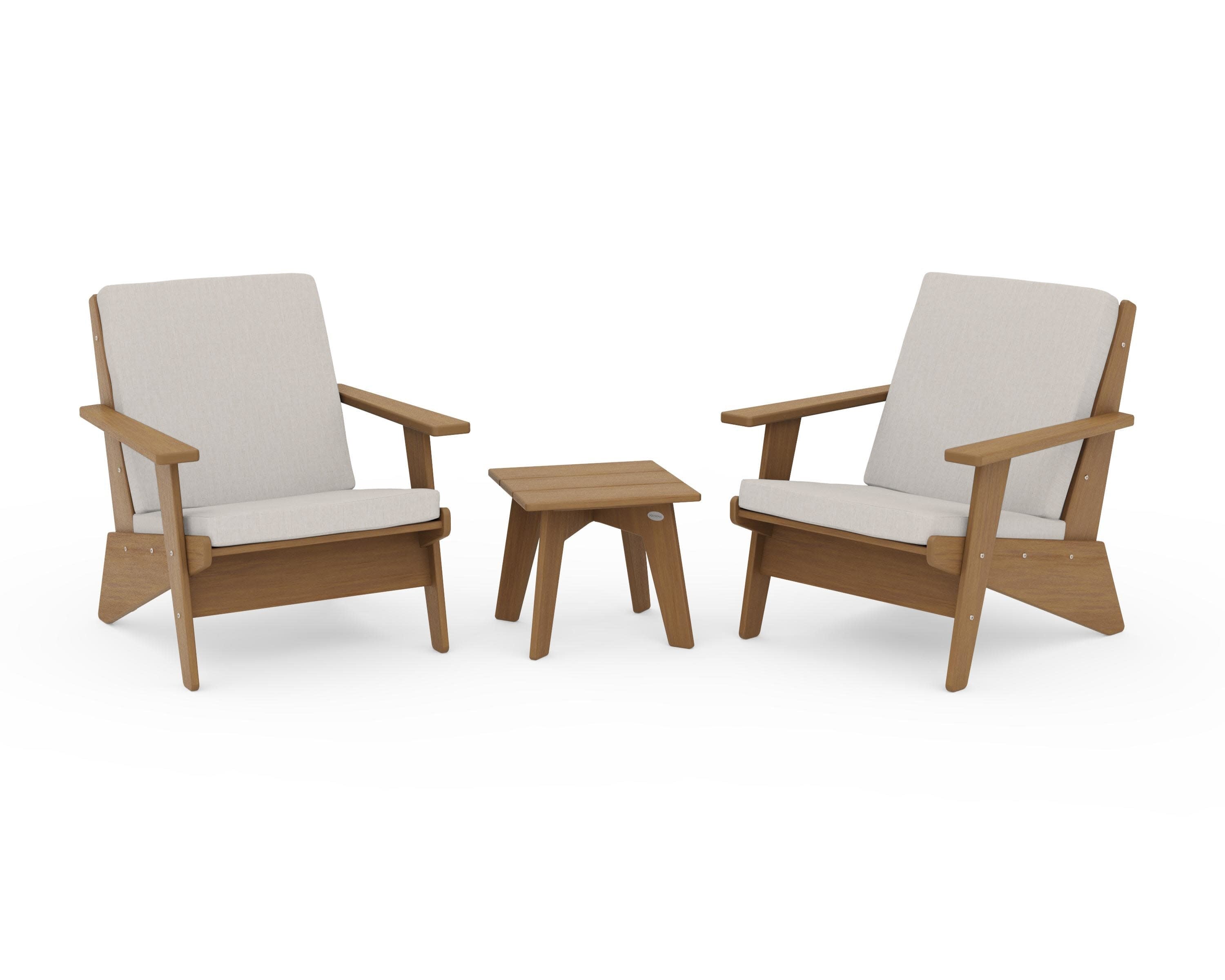 Riviera Modern Lounge 3-Piece Set in Natural / Cast Ash