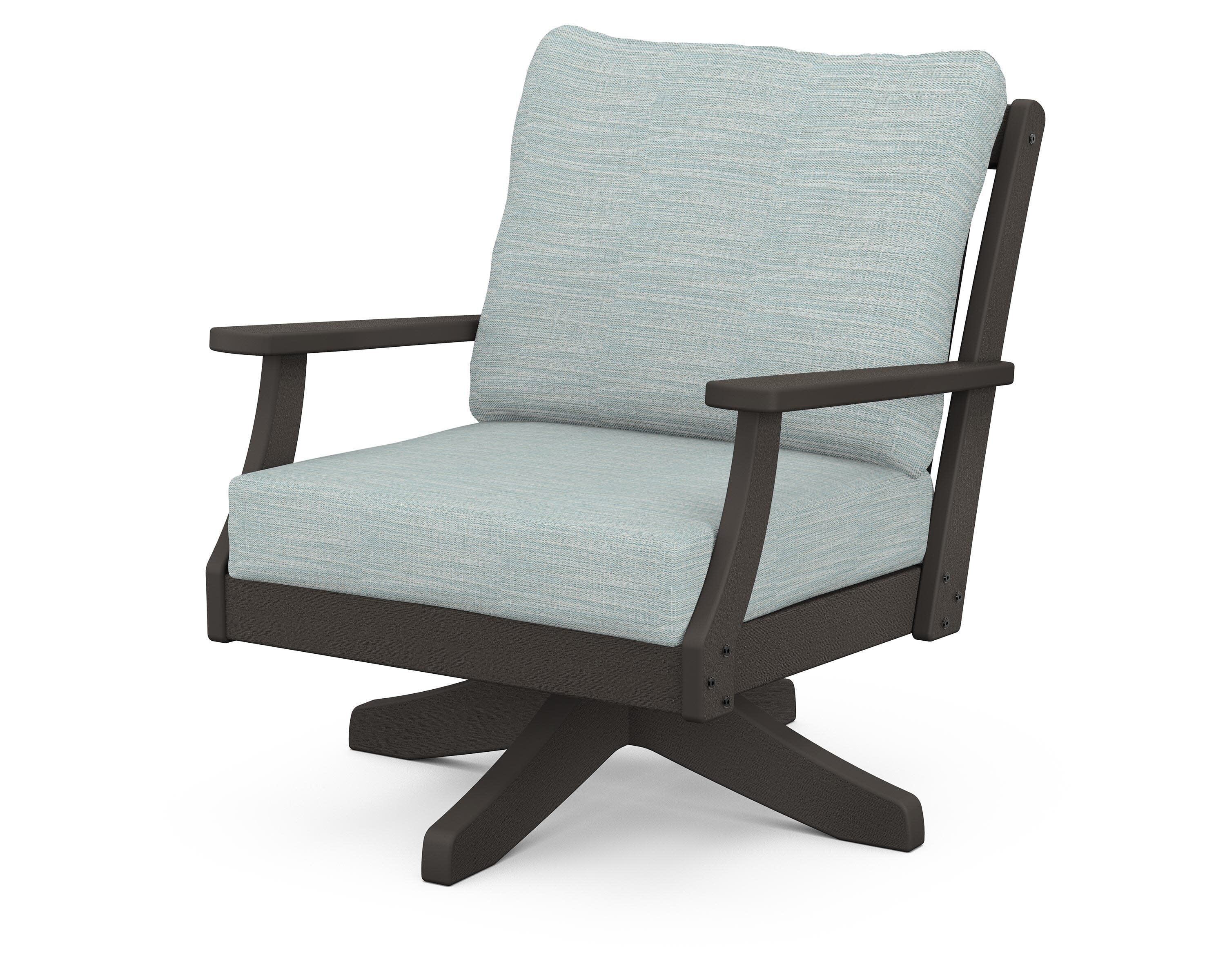 Braxton Deep Seating Swivel Chair in Vintage Coffee / Soothe Mist