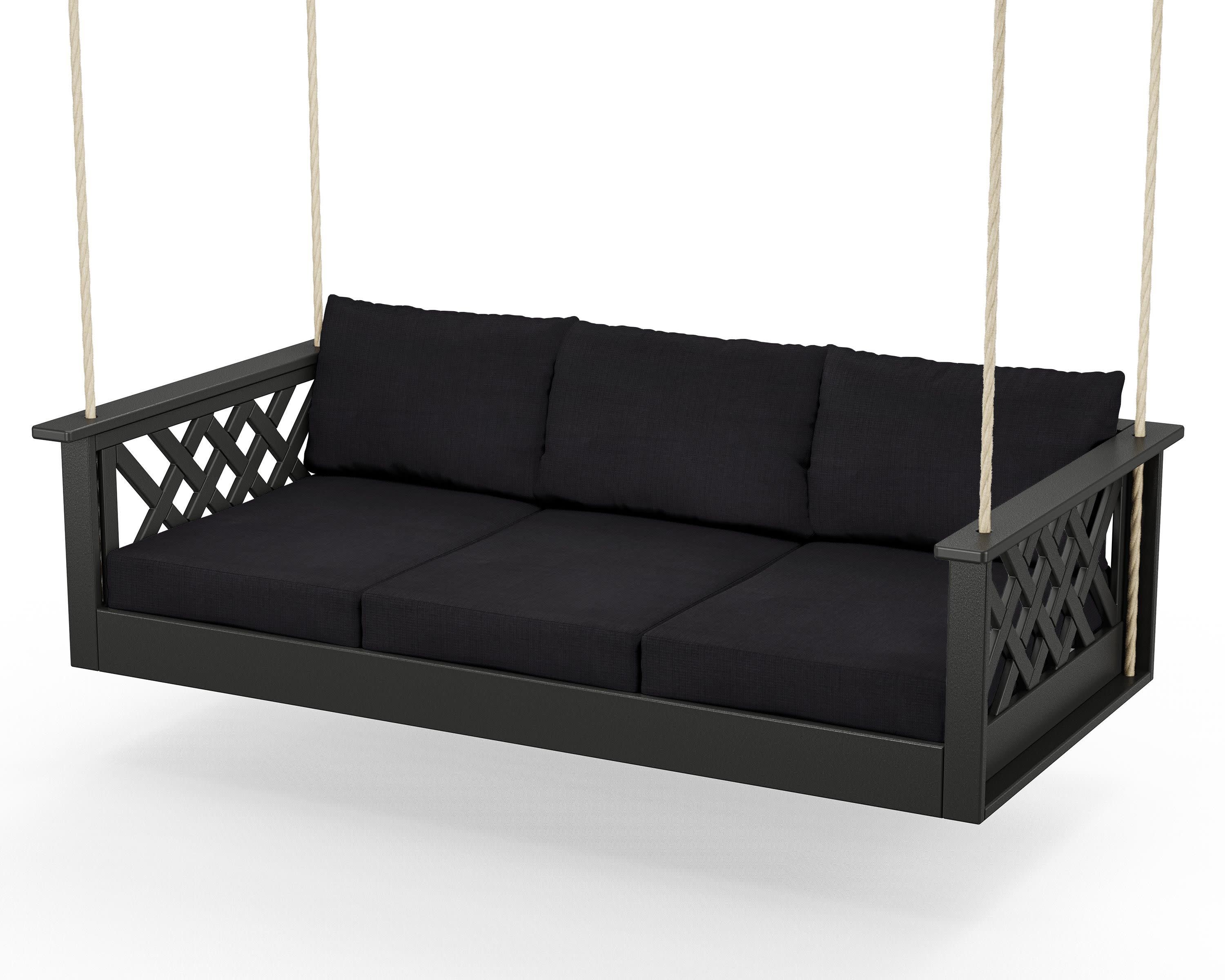 Wovendale Daybed Swing in Black / Midnight Linen