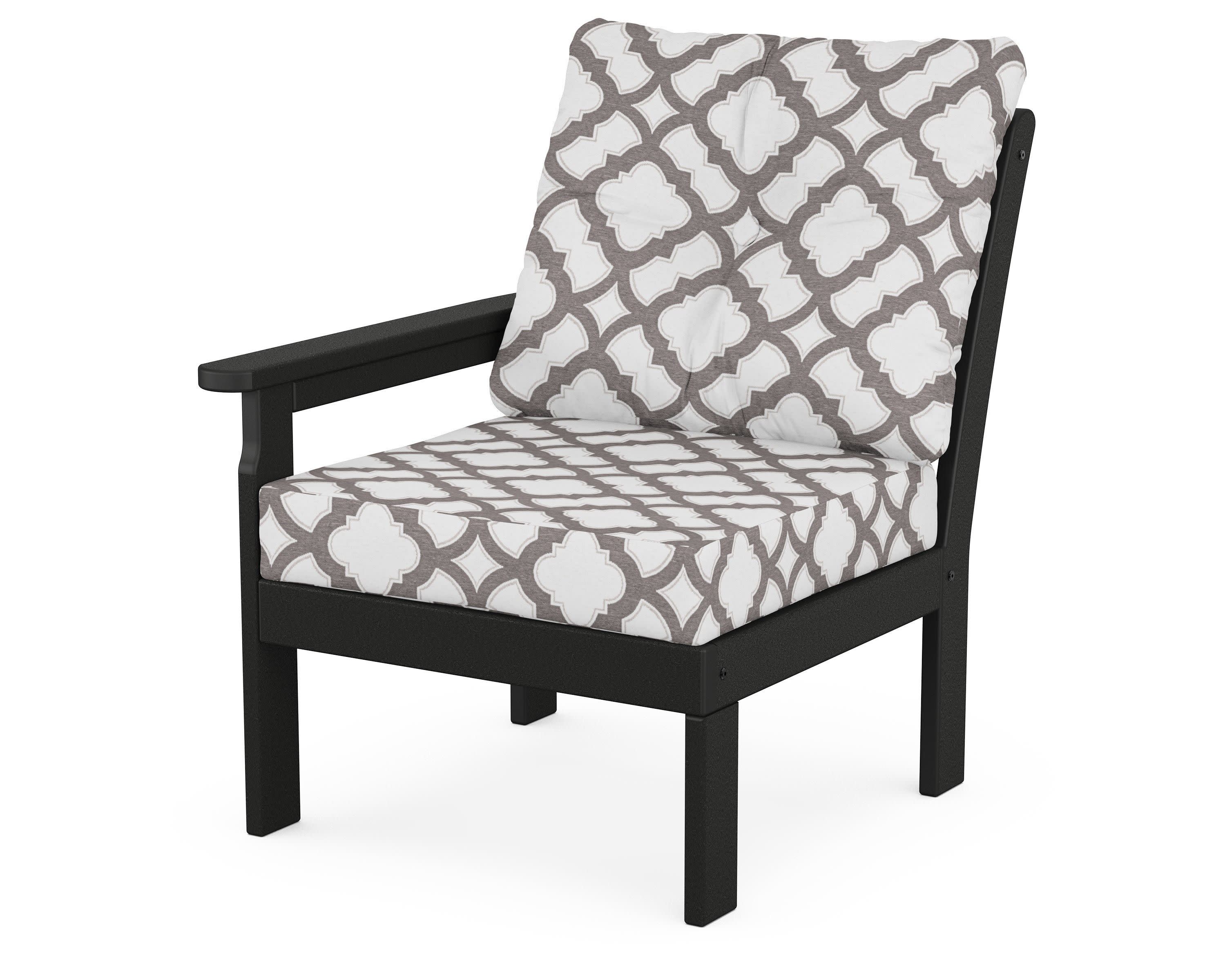 Vineyard Modular Left Arm Chair in Black / Trellis Grey Mist