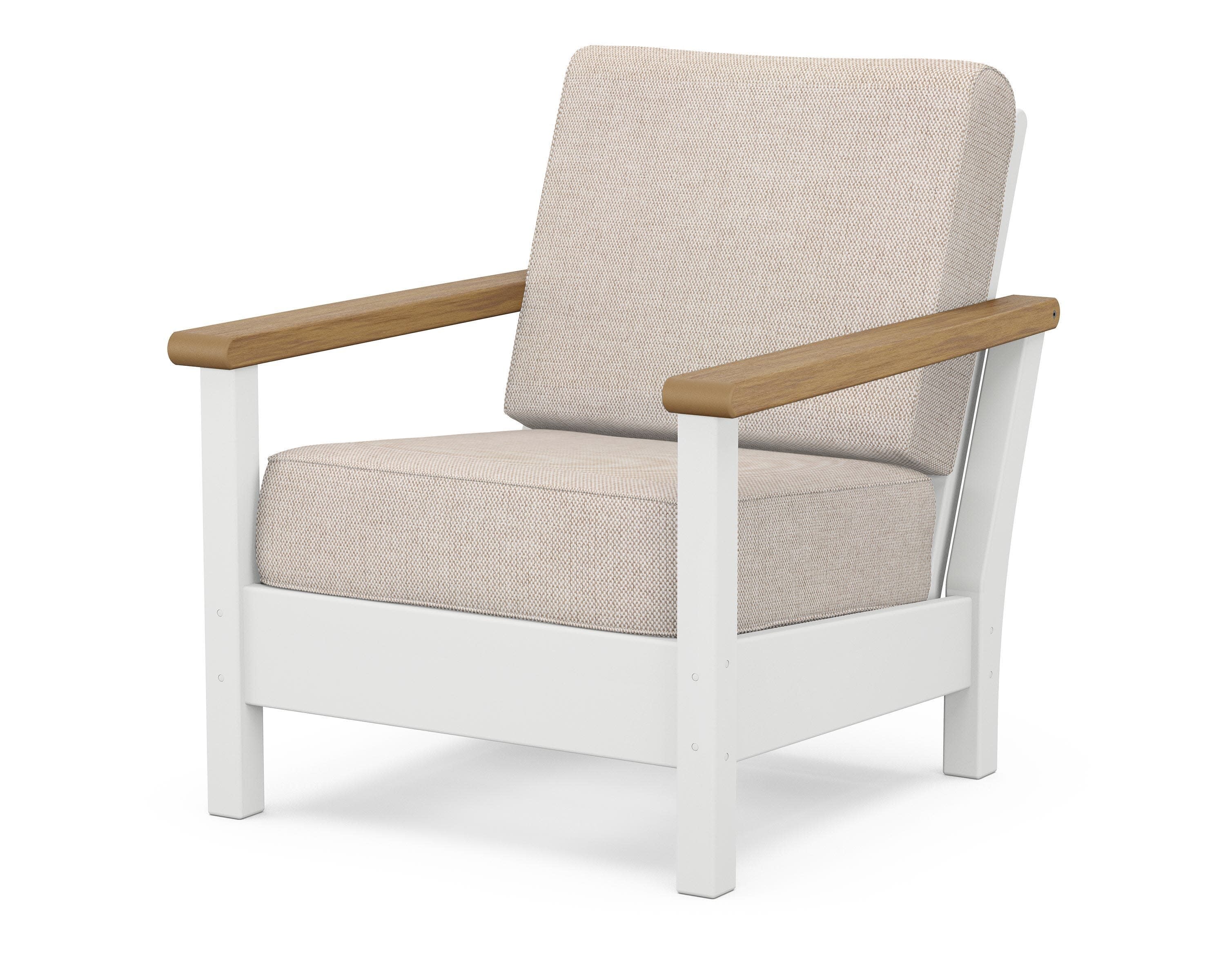 Harbour Deep Seating Chair in White / Natural / Blend Linen