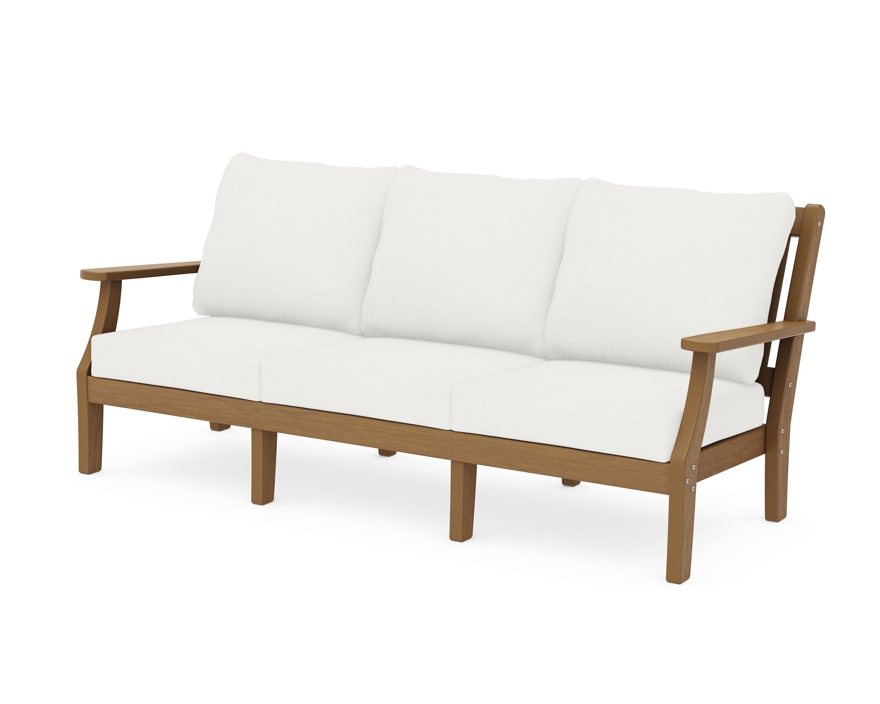 Chinoiserie Deep Seating Sofa in Natural / Natural Linen