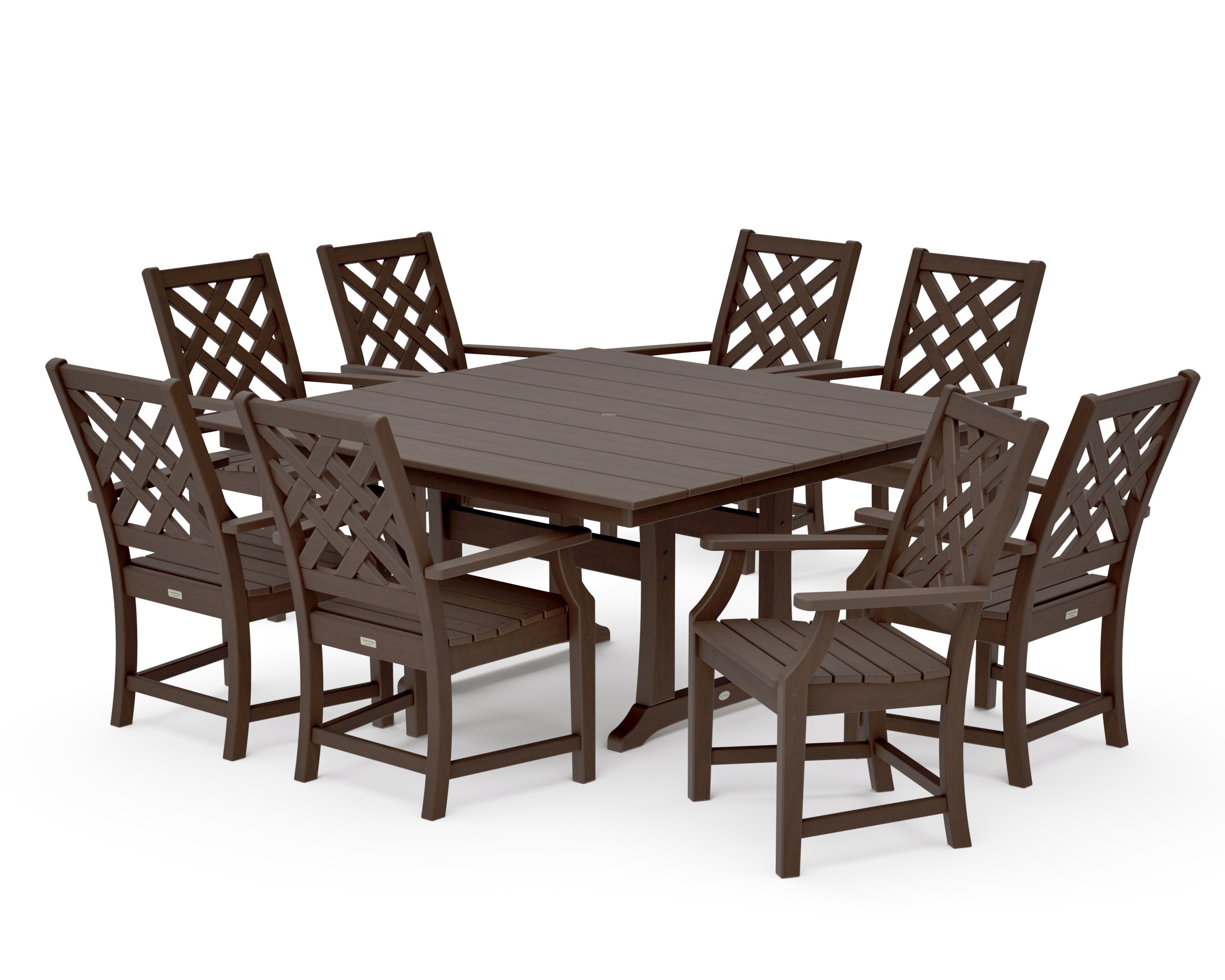 Wovendale 9-Piece Square Farmhouse Dining Set with Trestle Legs in Kona