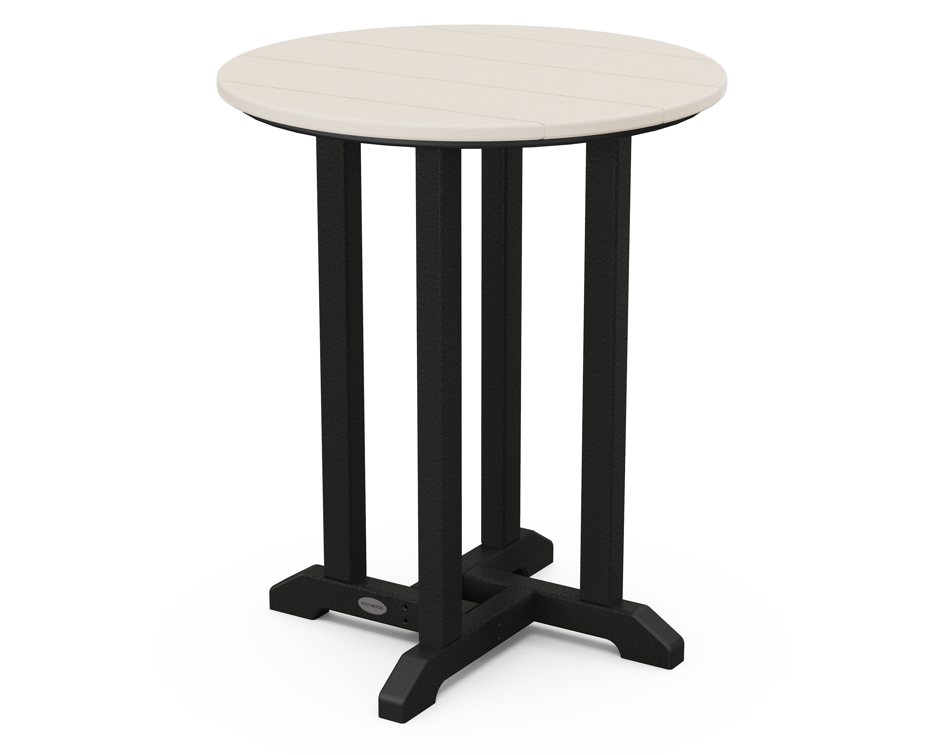 Contempo 24" Round Dining Table in Black / Sand
