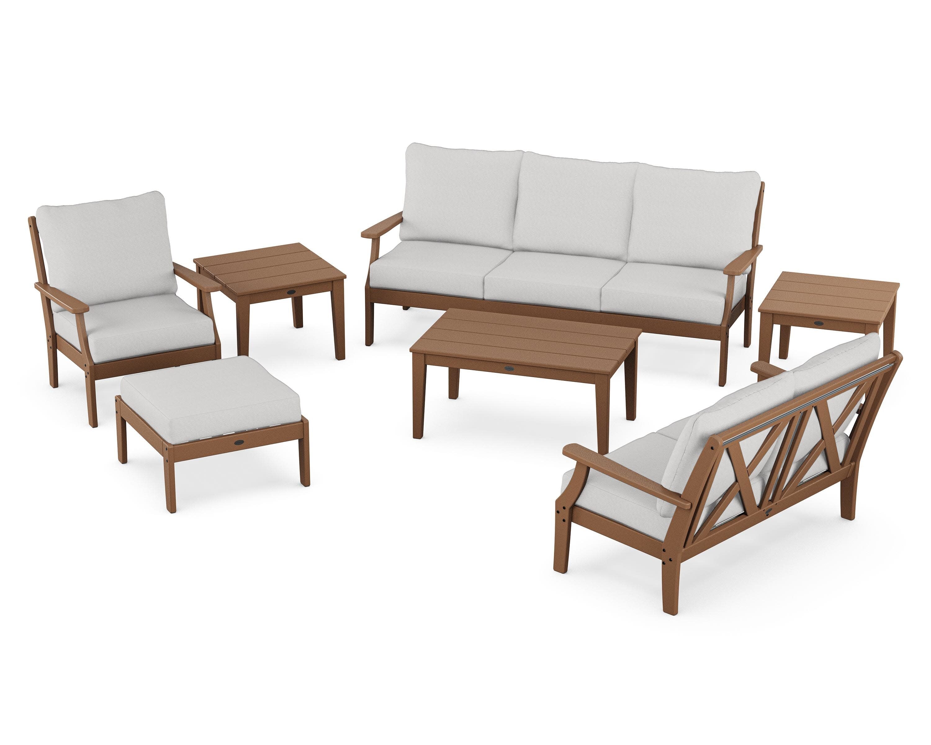Braxton 7-Piece Deep Seating Set in Teak / Diamond in the Rough