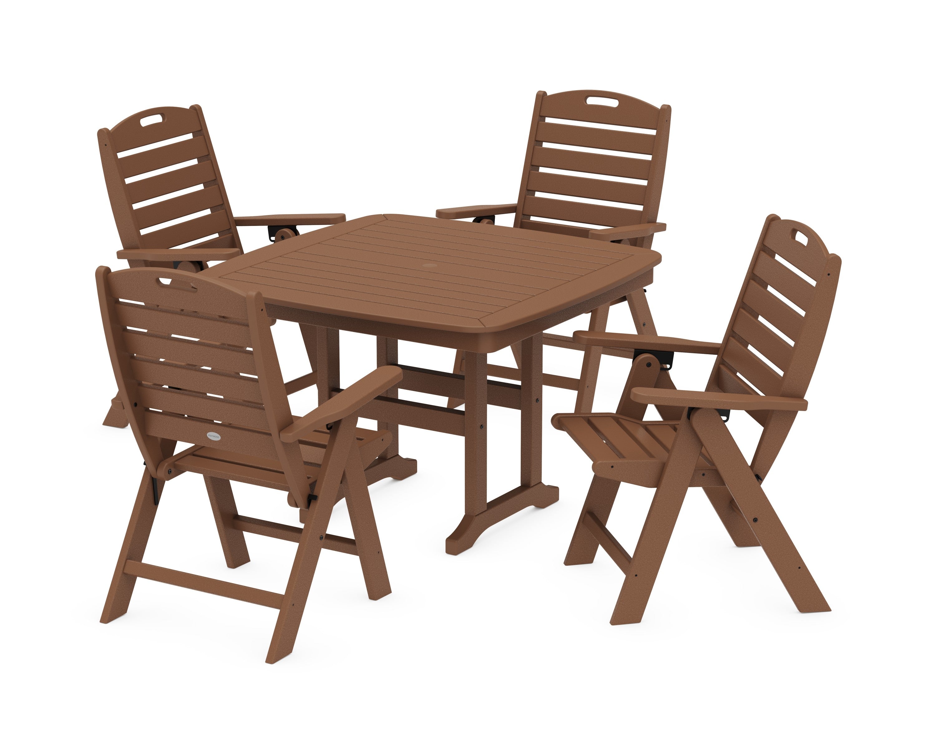Nautical Highback Chair 5-Piece Dining Set in Teak