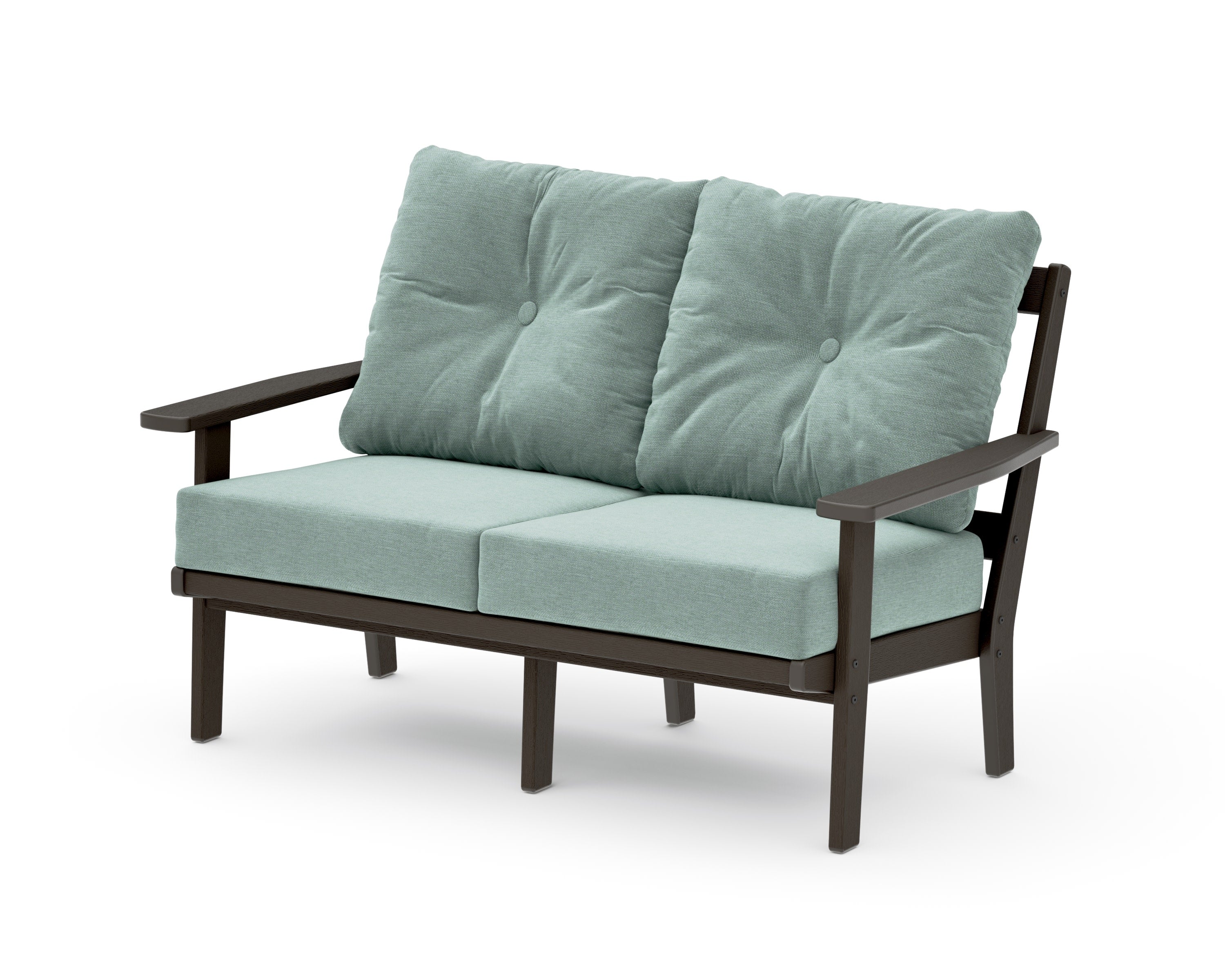 Prairie Deep SeatingLoveseat in Vintage Coffee / Glacier Spa