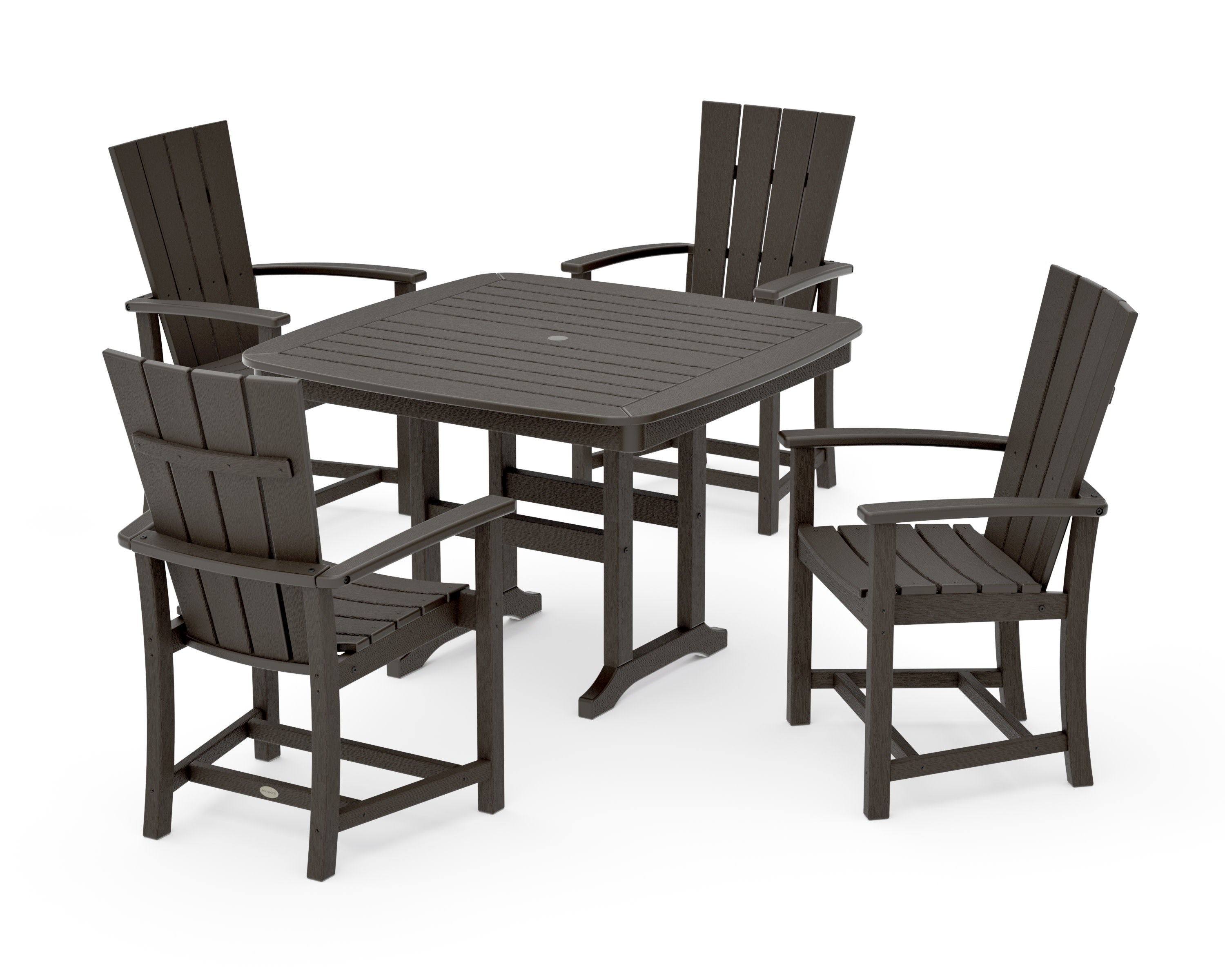 Quattro 5-Piece Dining Set with Trestle Legs in Vintage Coffee