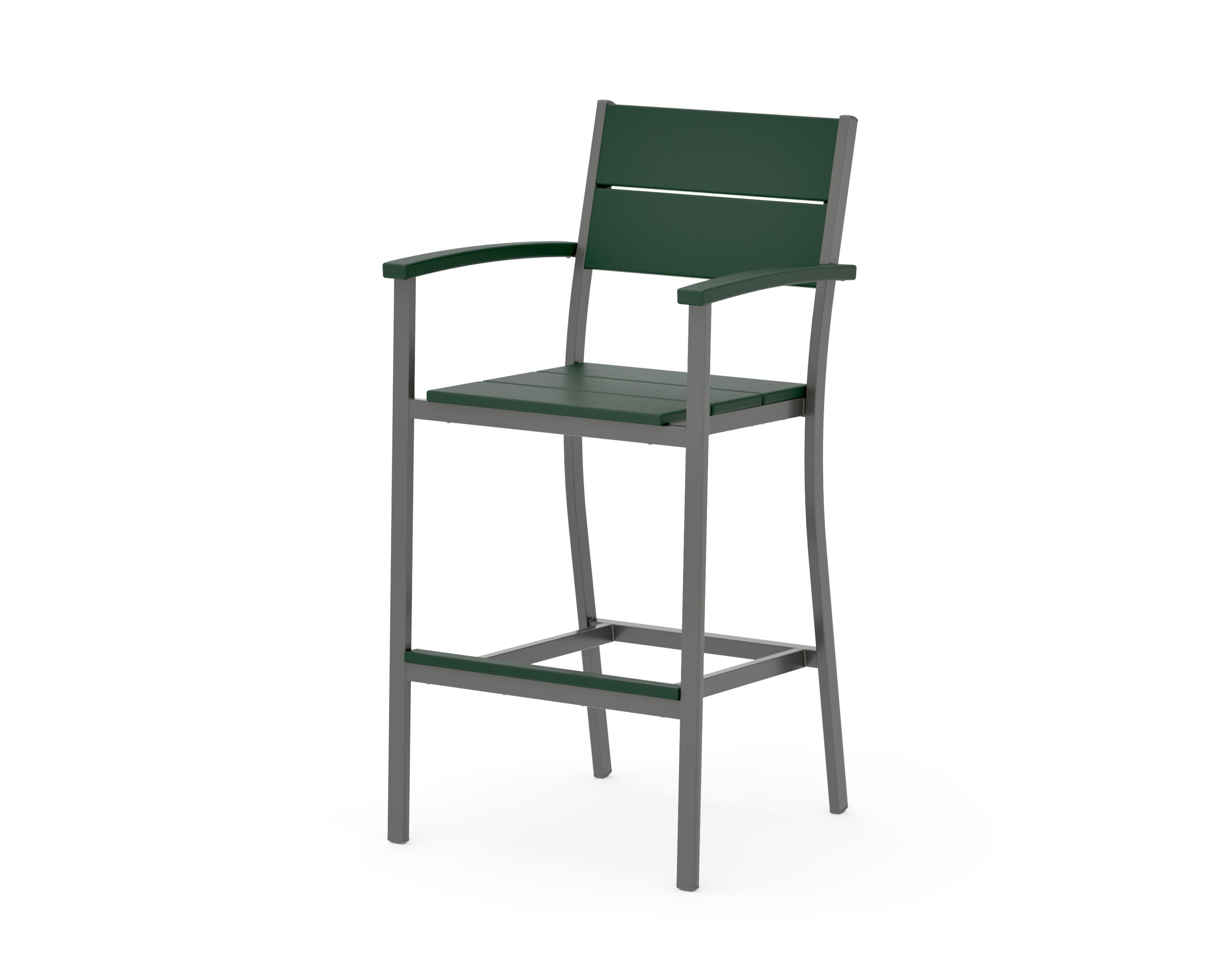 Main Street Bar Arm Chair in Charcoal / Green