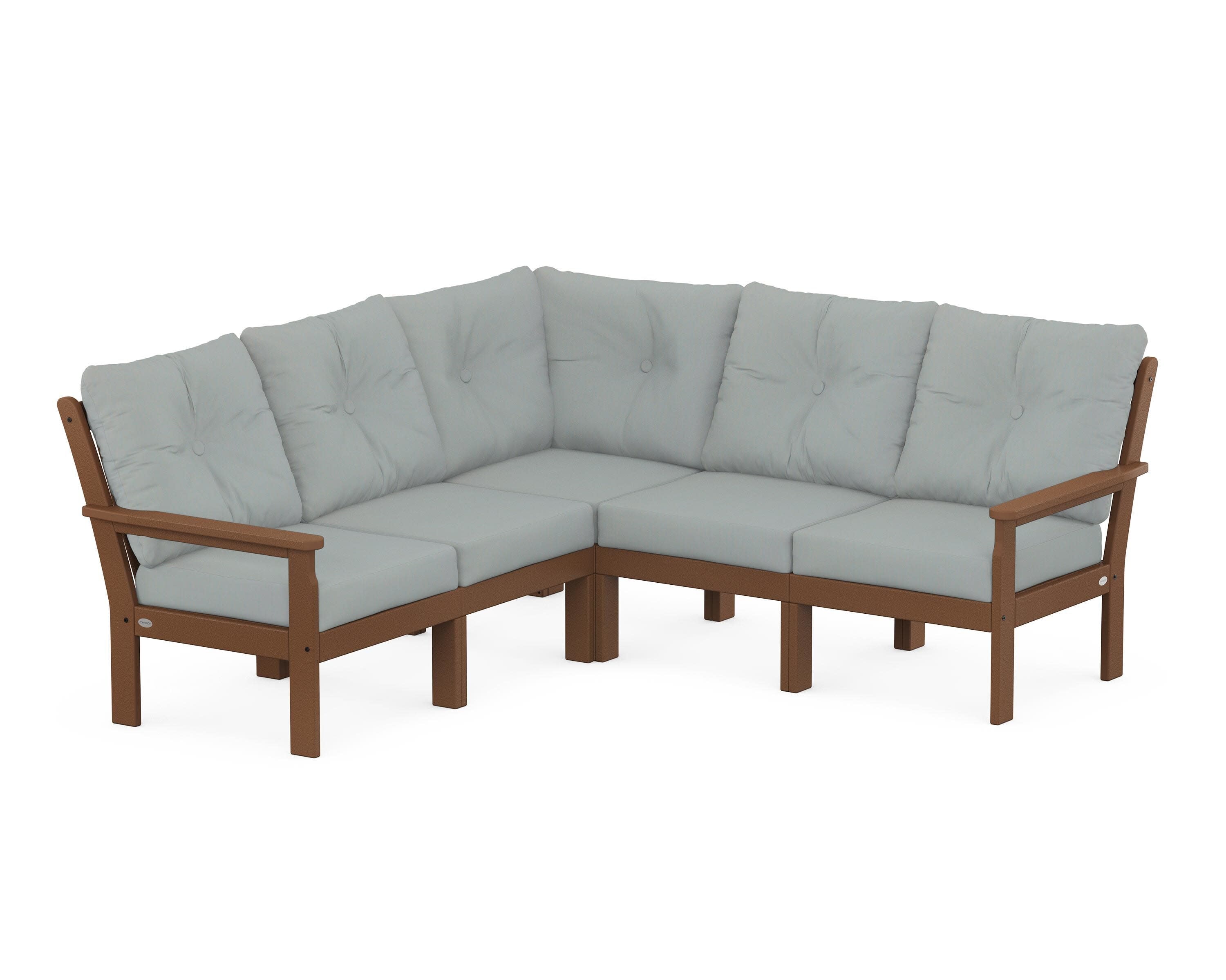 Vineyard 5-Piece Sectional in Teak / Spa