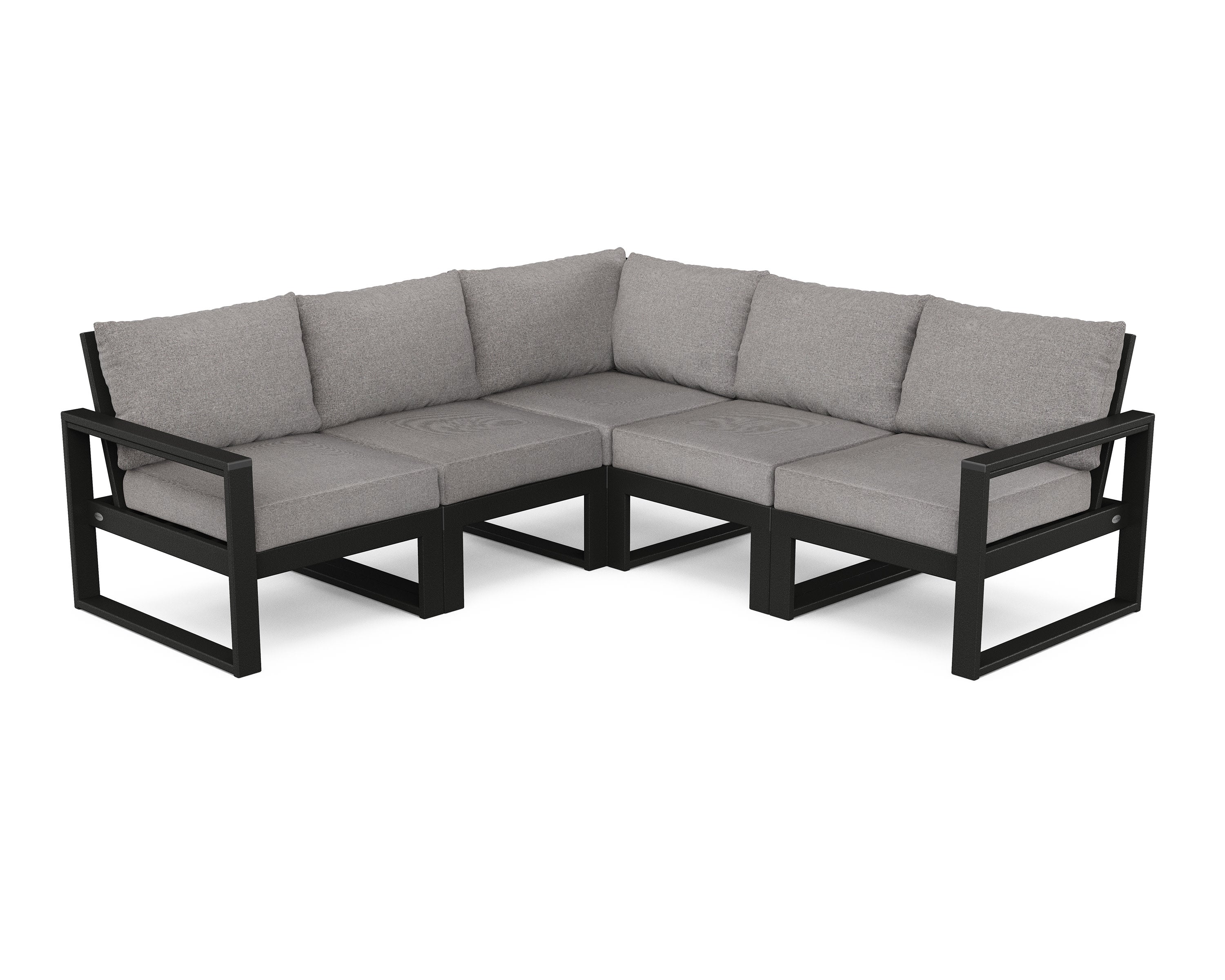 EDGE 5-Piece Modular Deep Seating Set in Black / Grey Mist