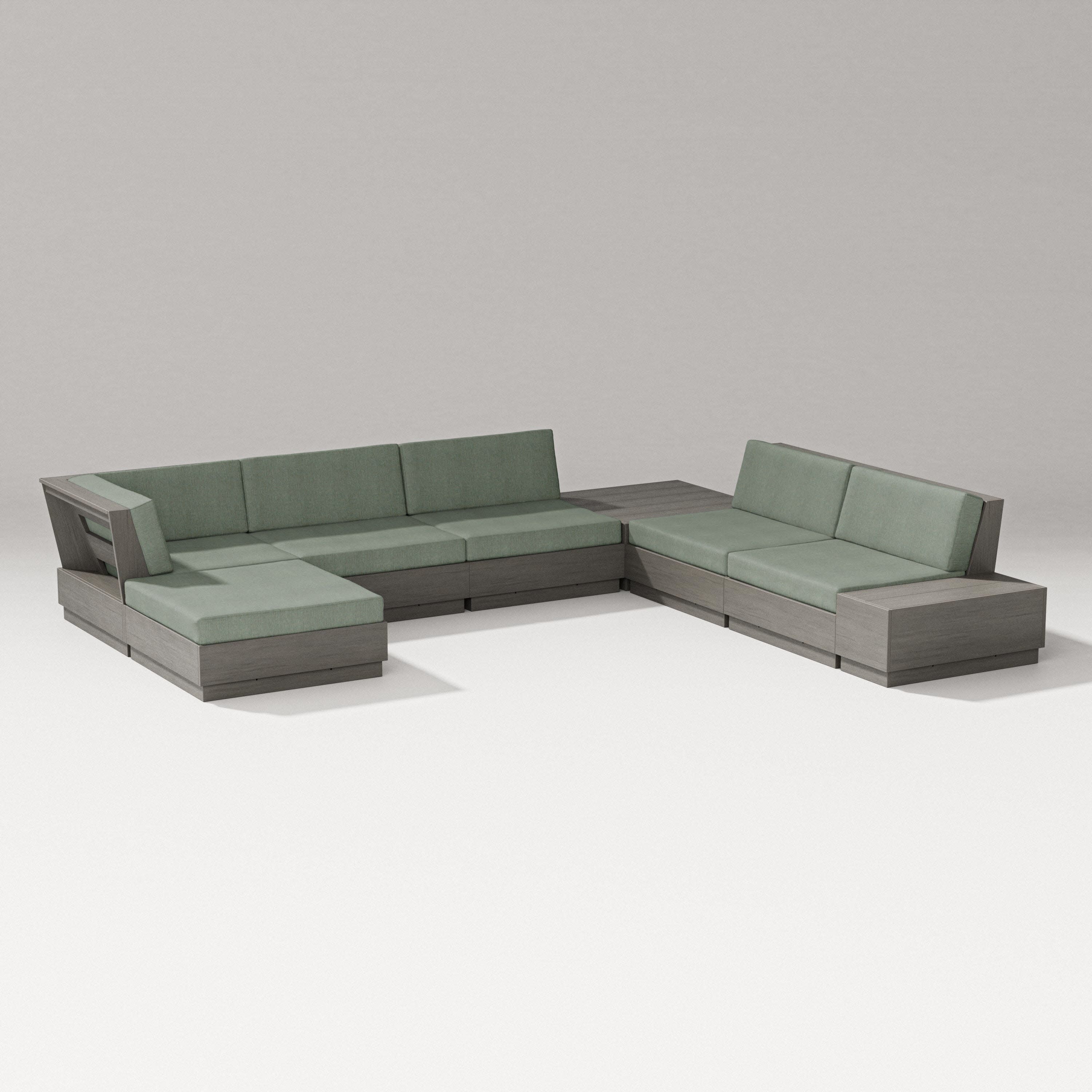 Elevate 8-Piece Corner Sectional in Driftwood / Cast Sage