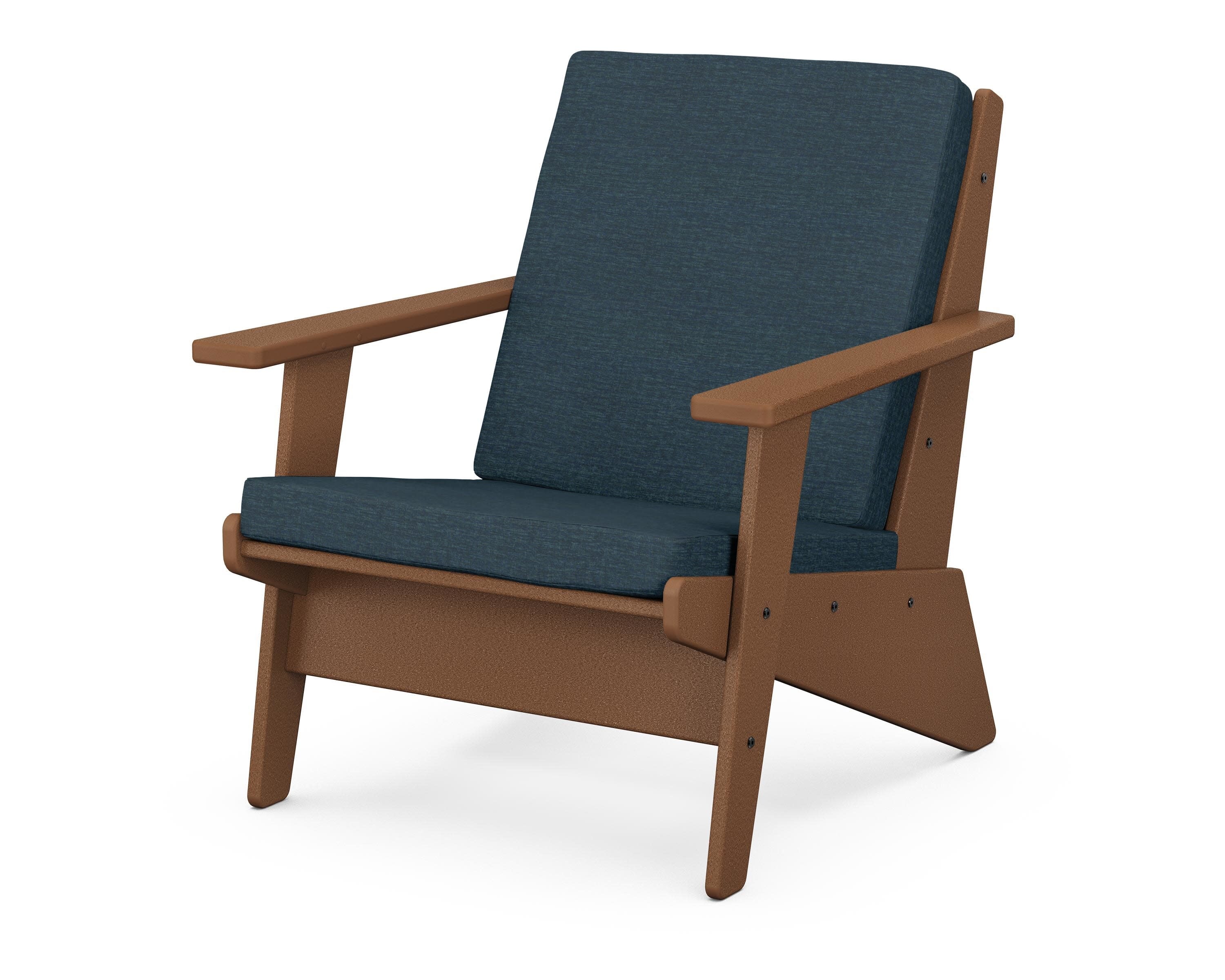 Riviera Modern Lounge Chair in Teak / Platform Indigo