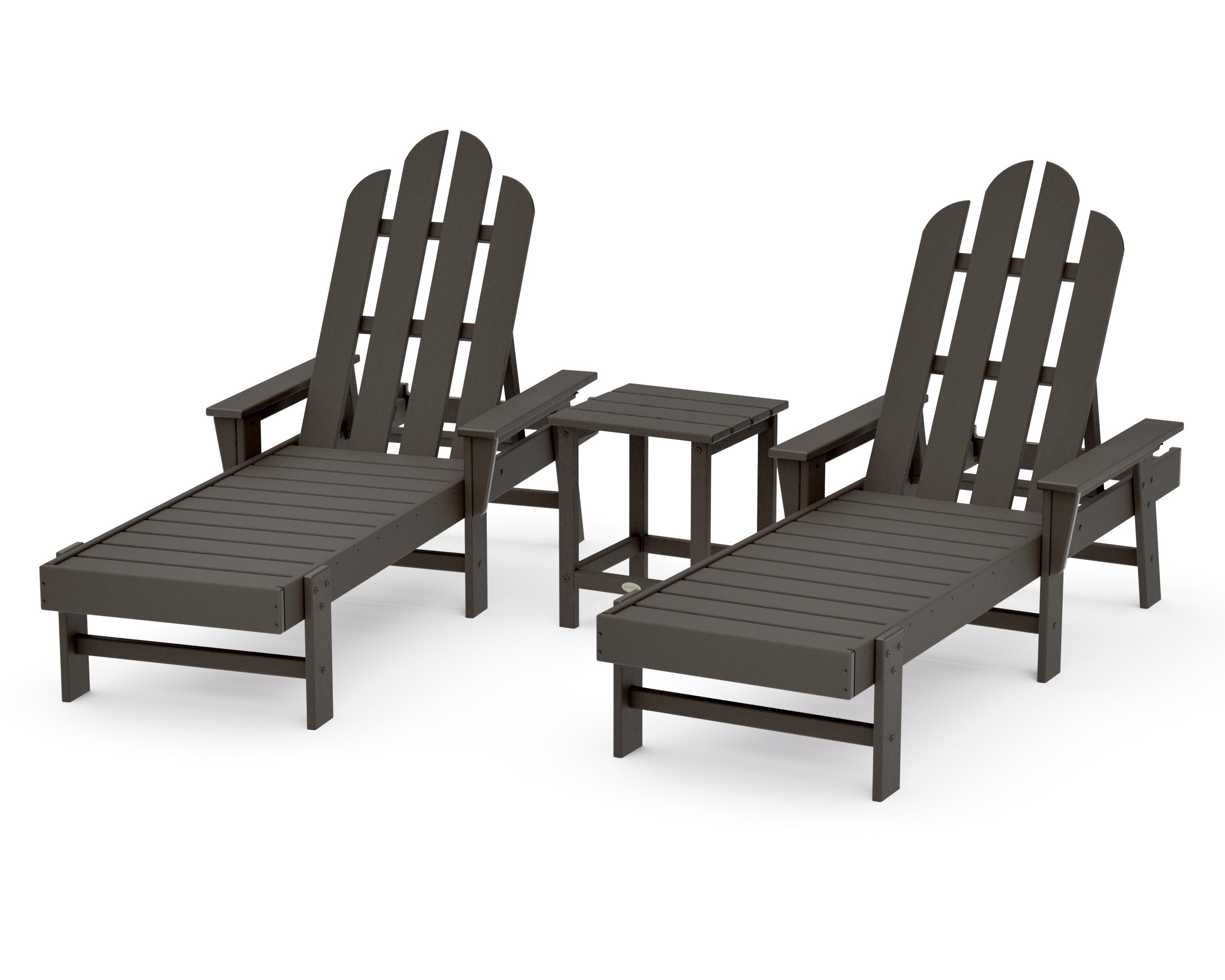 Long Island Chaise 3-Piece Set in Vintage Coffee