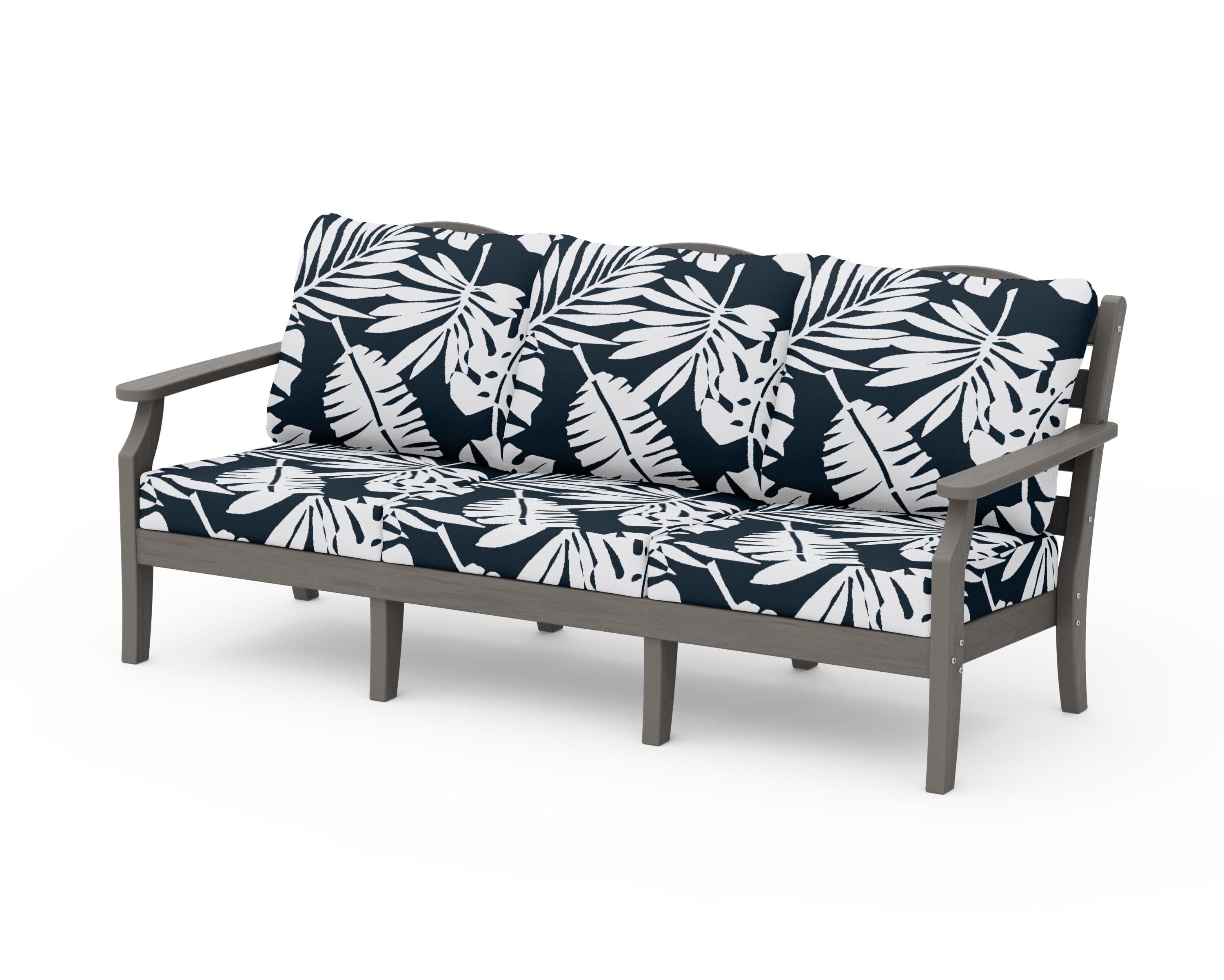 Savannah Deep Seating Sofa in Driftwood / Leaf Marine Indigo