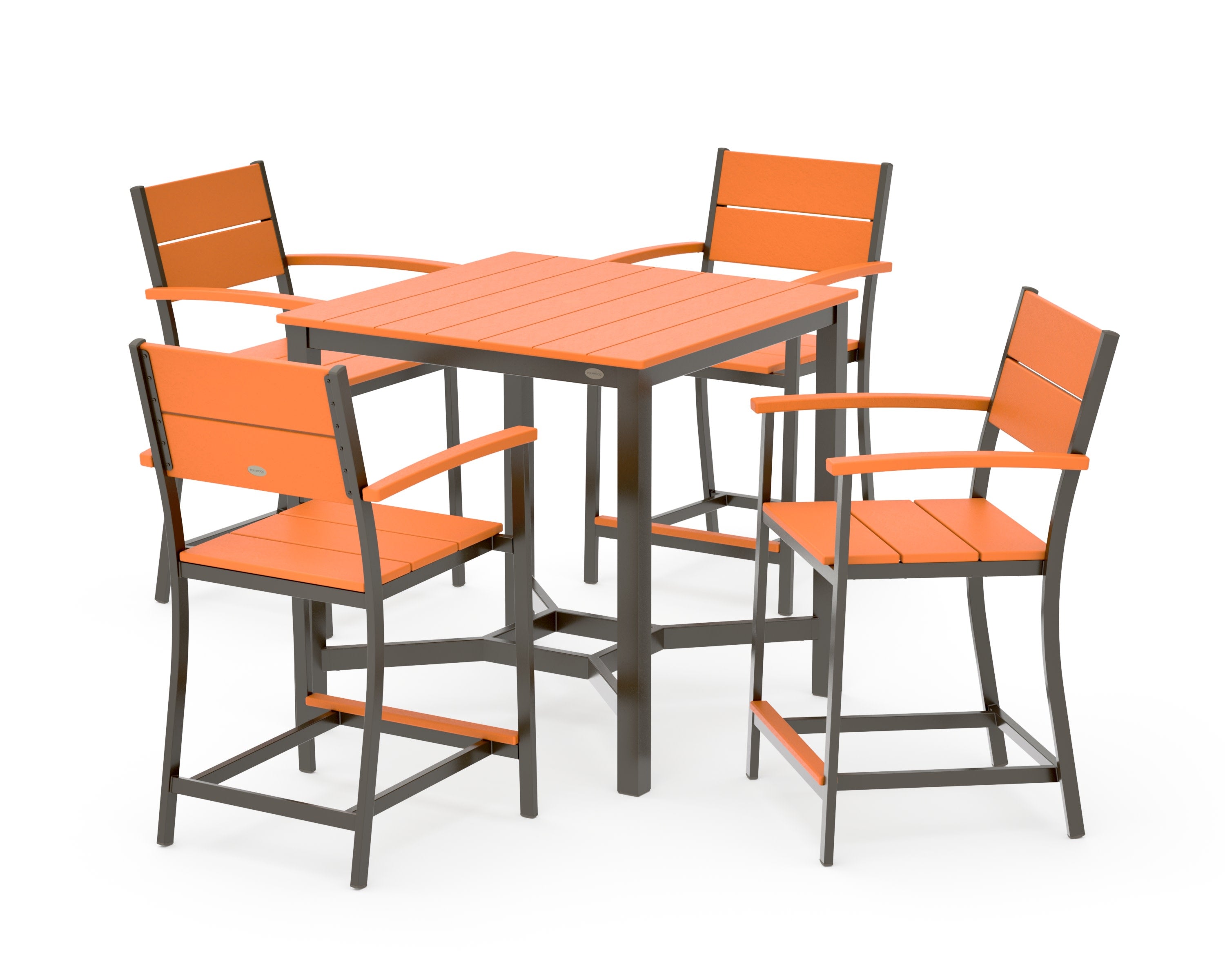 Main Street 5-Piece Counter Set in Bronze / Tangerine
