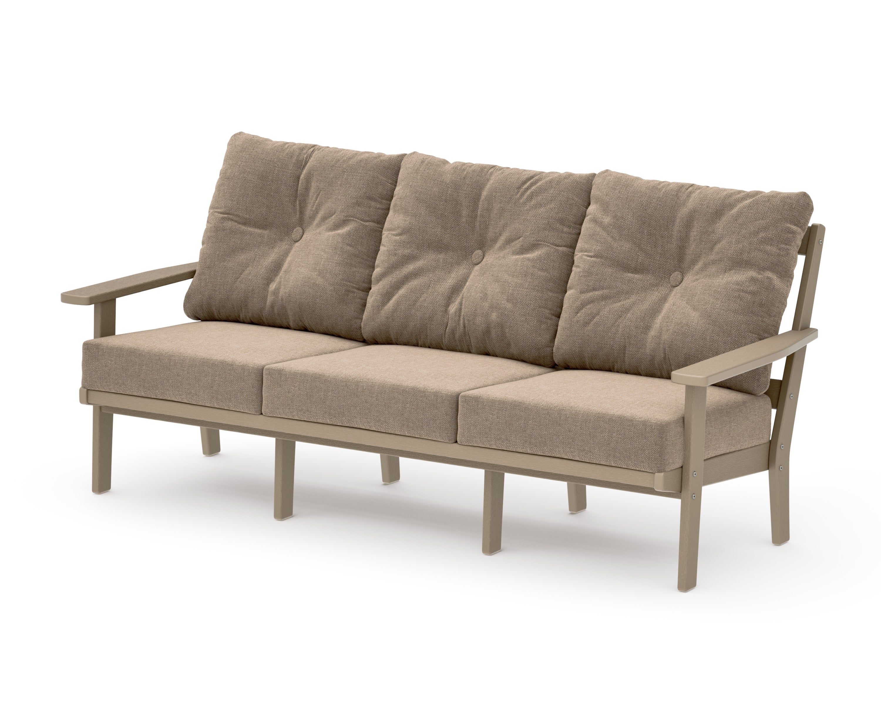PrairieDeep Seating Sofa in Vintage Sahara / Spiced Burlap