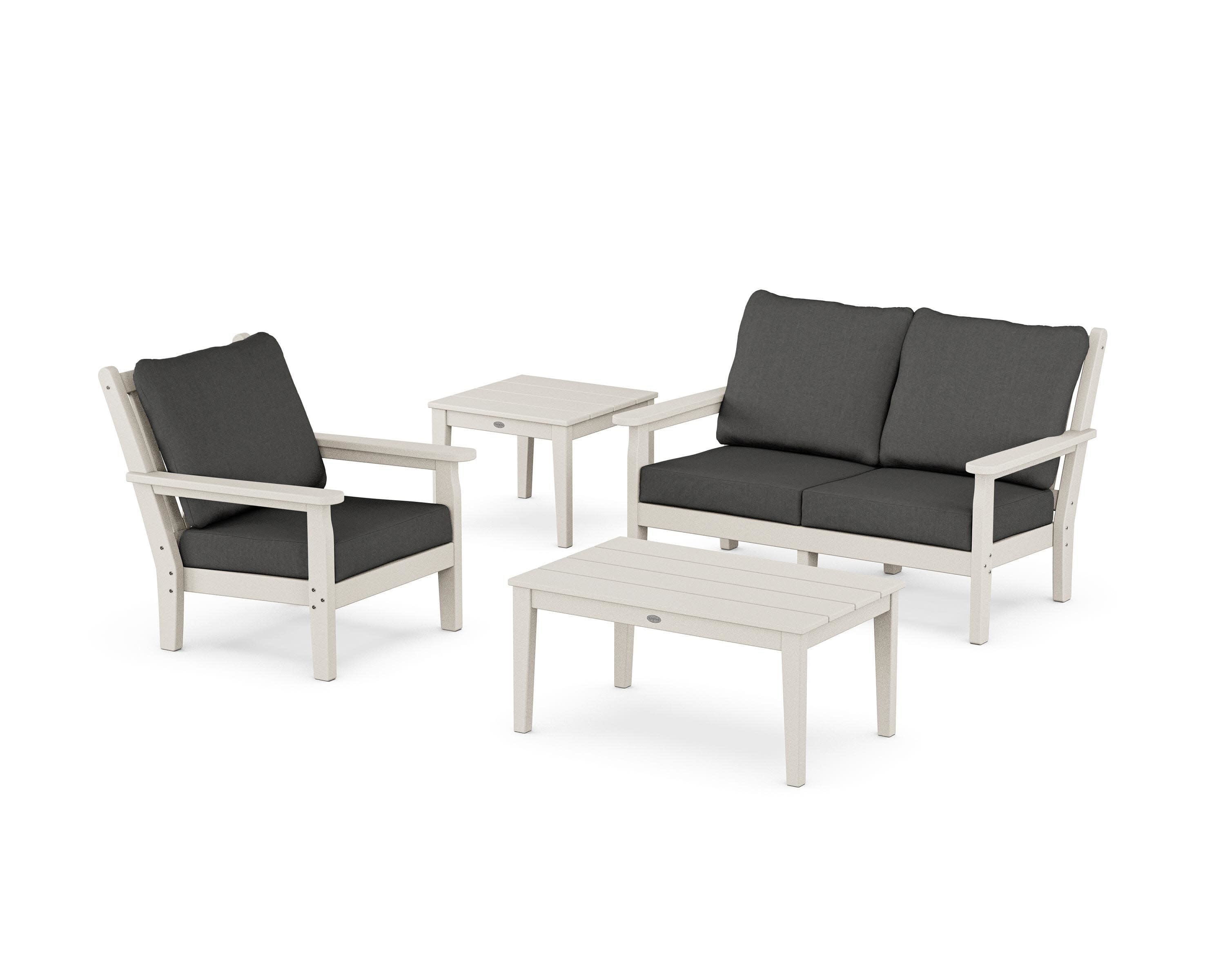 Chippendale 4-Piece Deep Seating Set in Sand / Spectrum Carbon