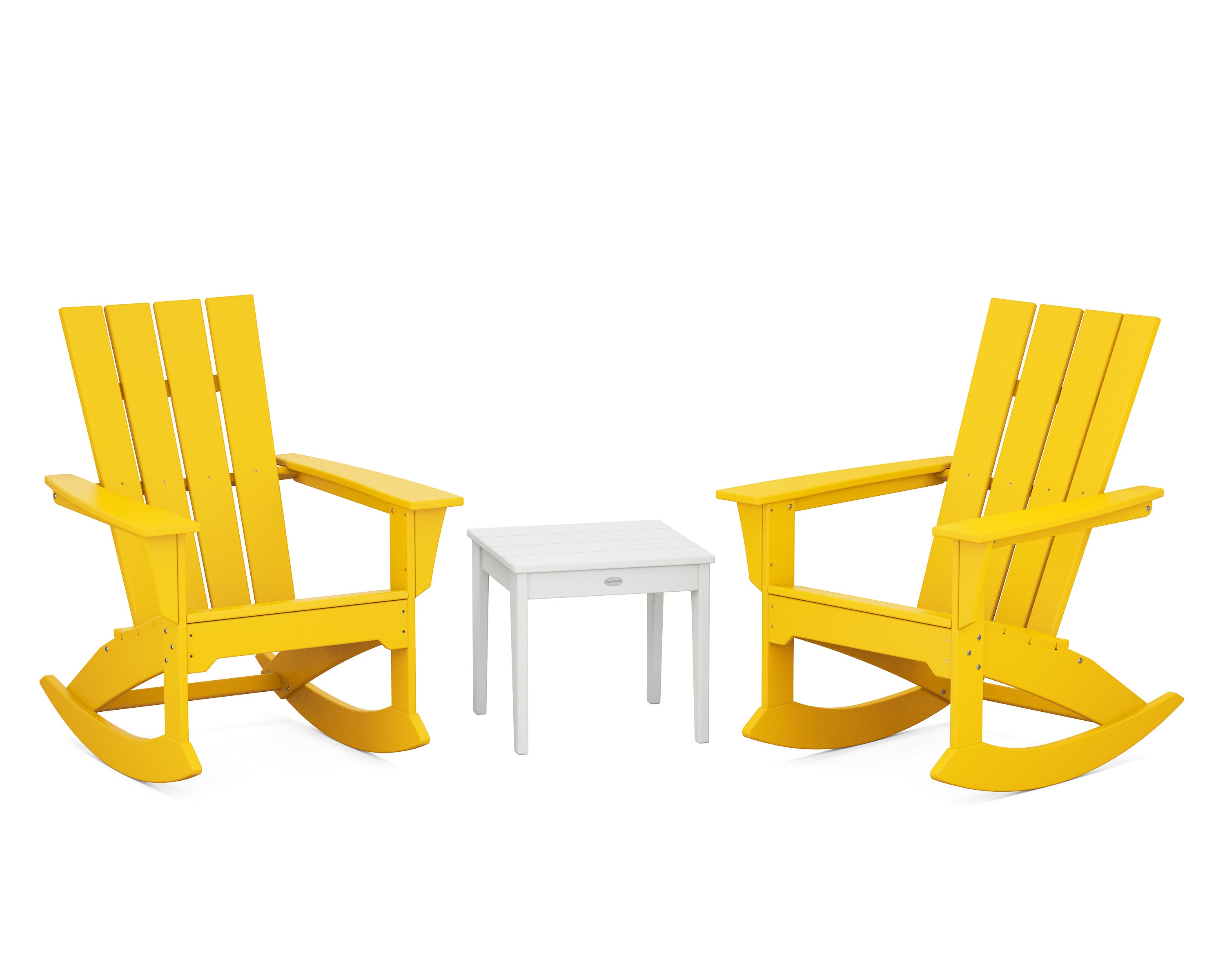 Quattro 3-Piece Rocker Set in Lemon / White