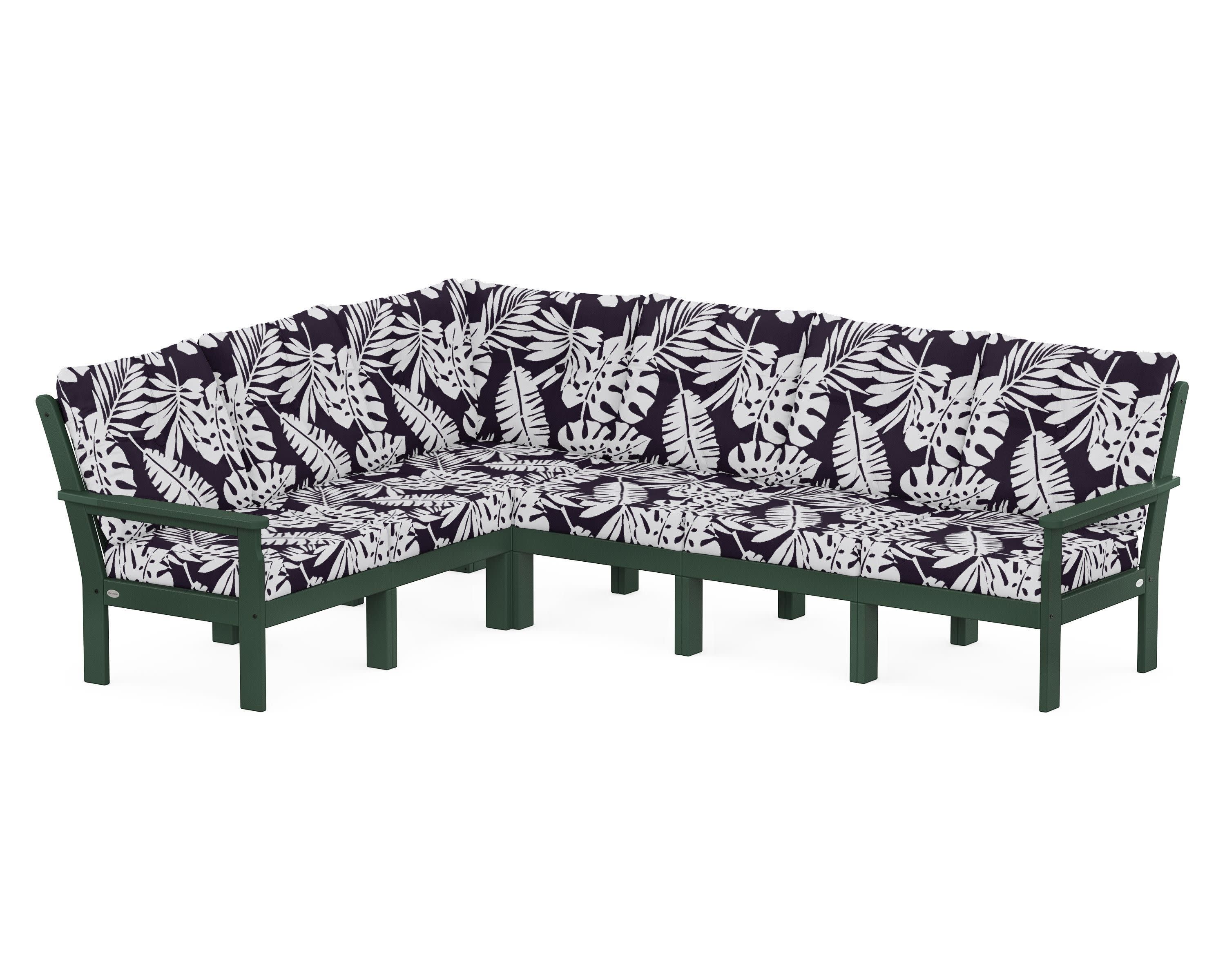 Vineyard 6-Piece Sectional in Green / Leaf Navy