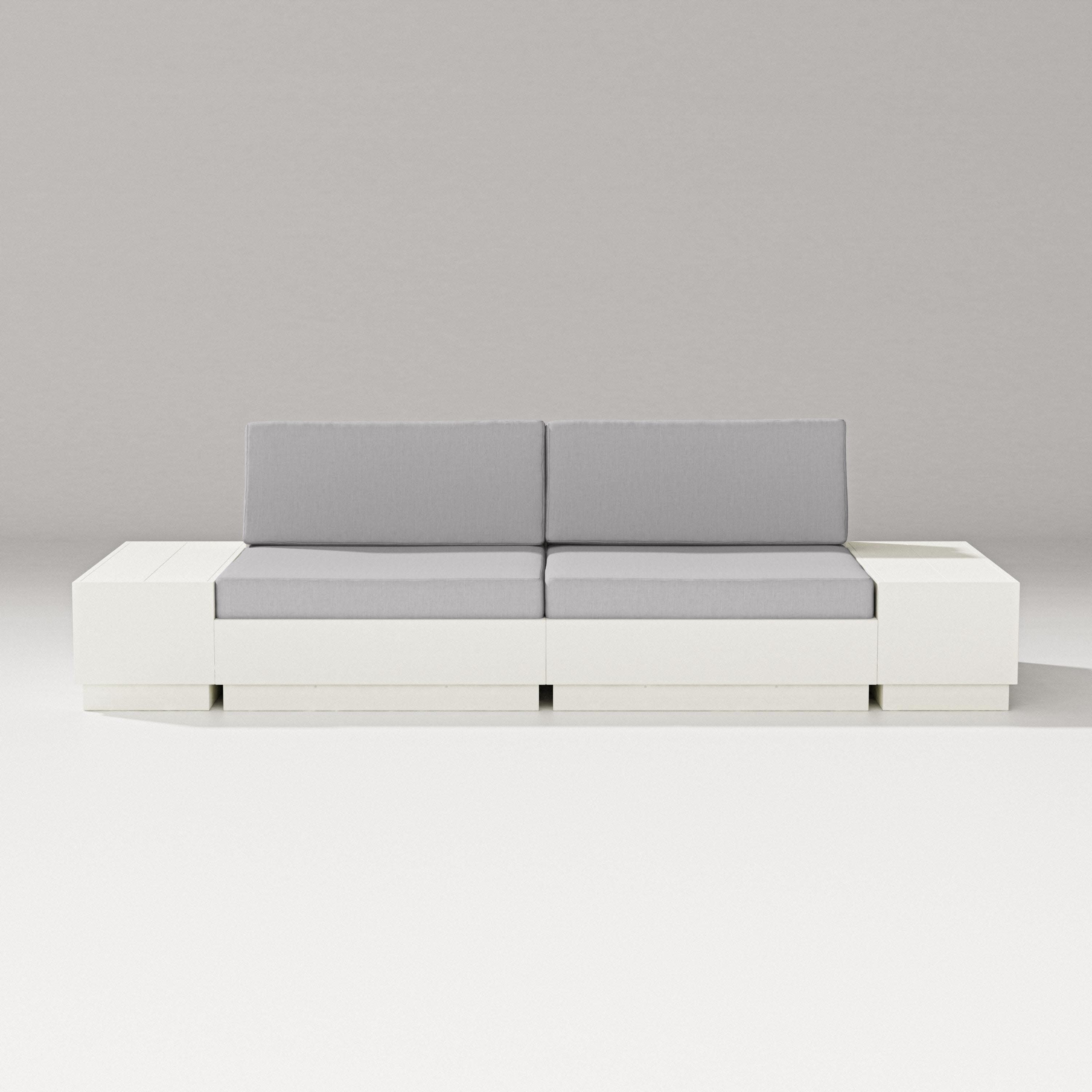 Elevate 4-Piece Loveseat Sectional in Vintage White / Granite