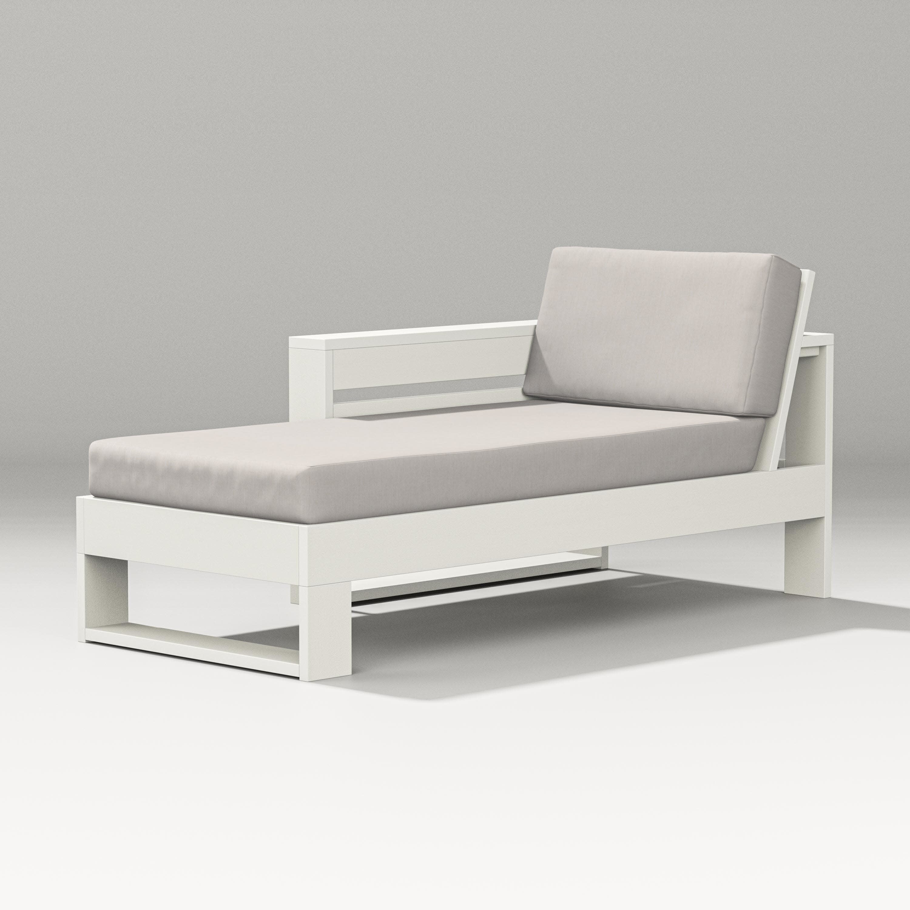 Latitude Modular Left Arm Chaise in Vintage White / Cast Ash