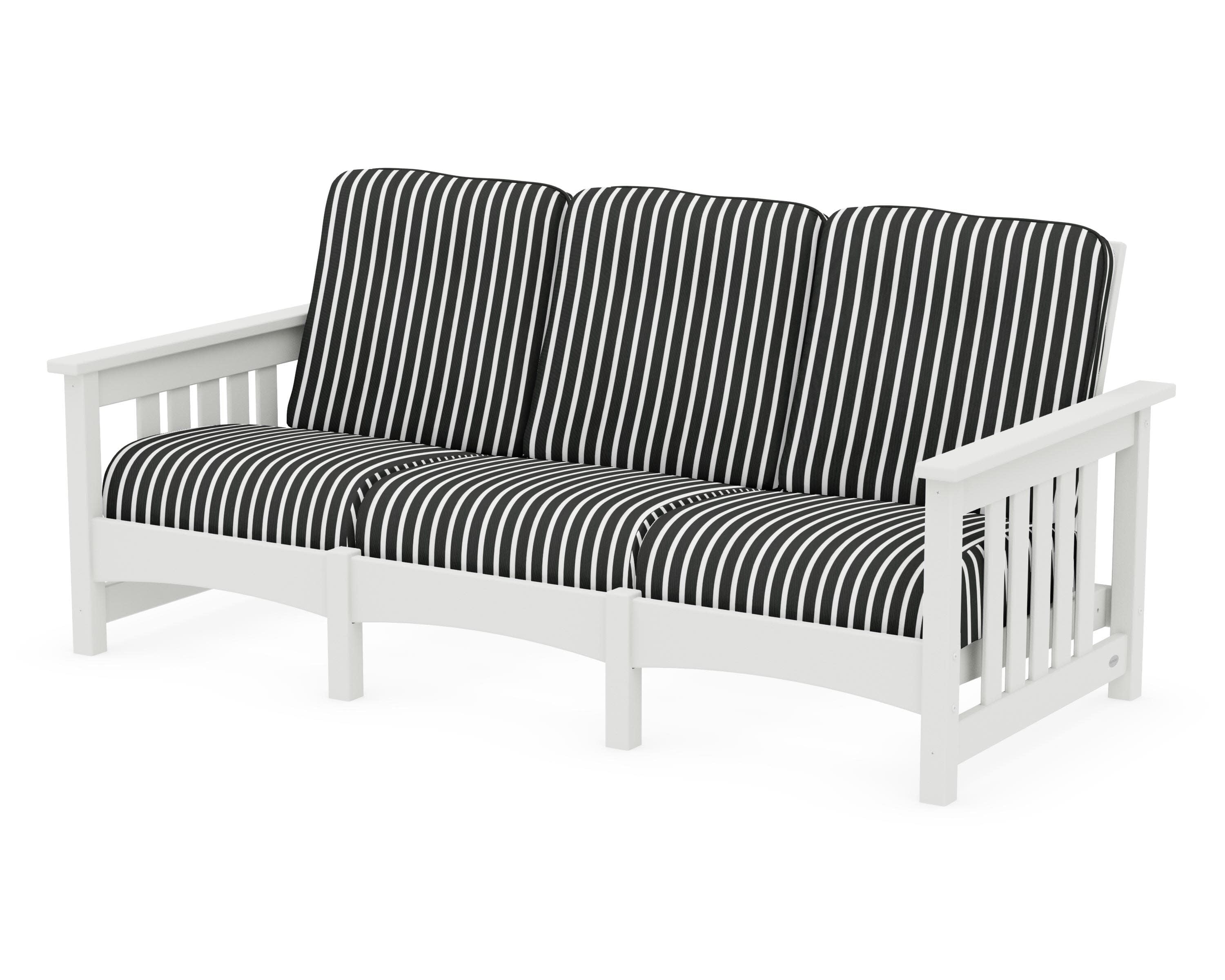 Club Mission Sofa in Vintage White / Shore Classic