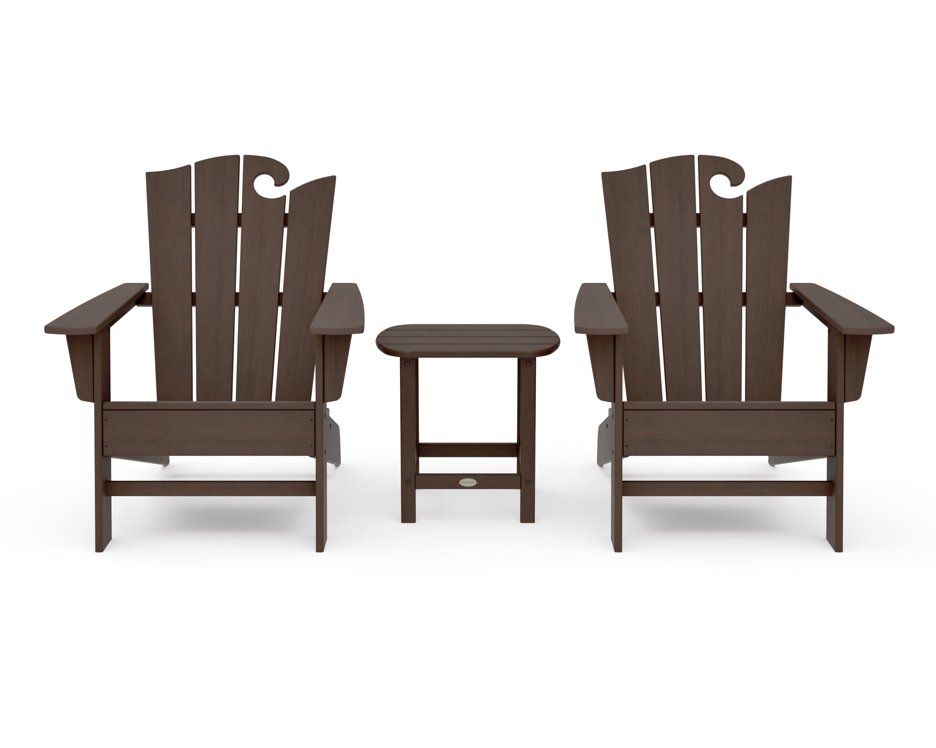 Wave 3-Piece Adirondack Set with The Ocean Chair in Kona