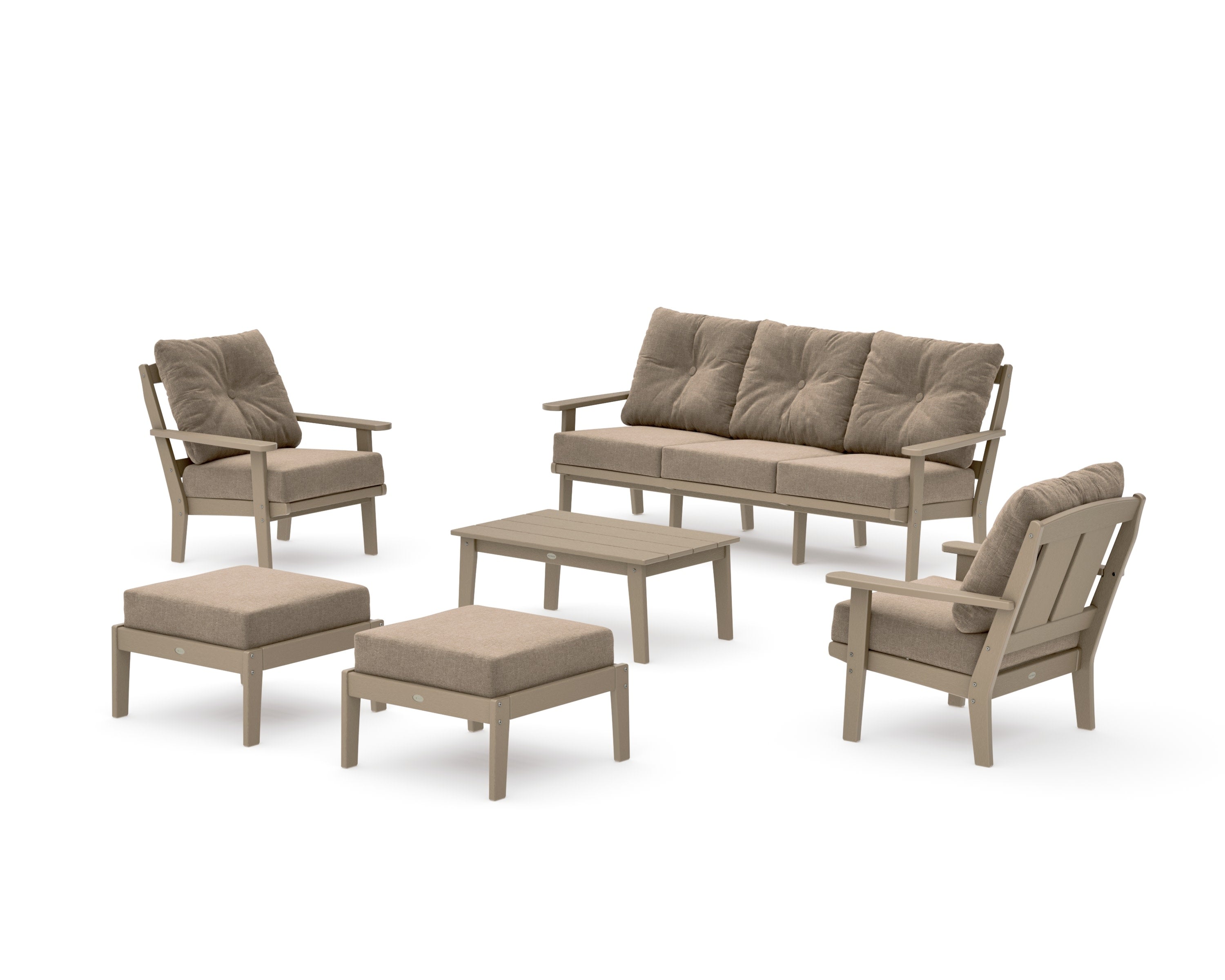 Mission 6-Piece Lounge Sofa Set in Vintage Sahara / Spiced Burlap