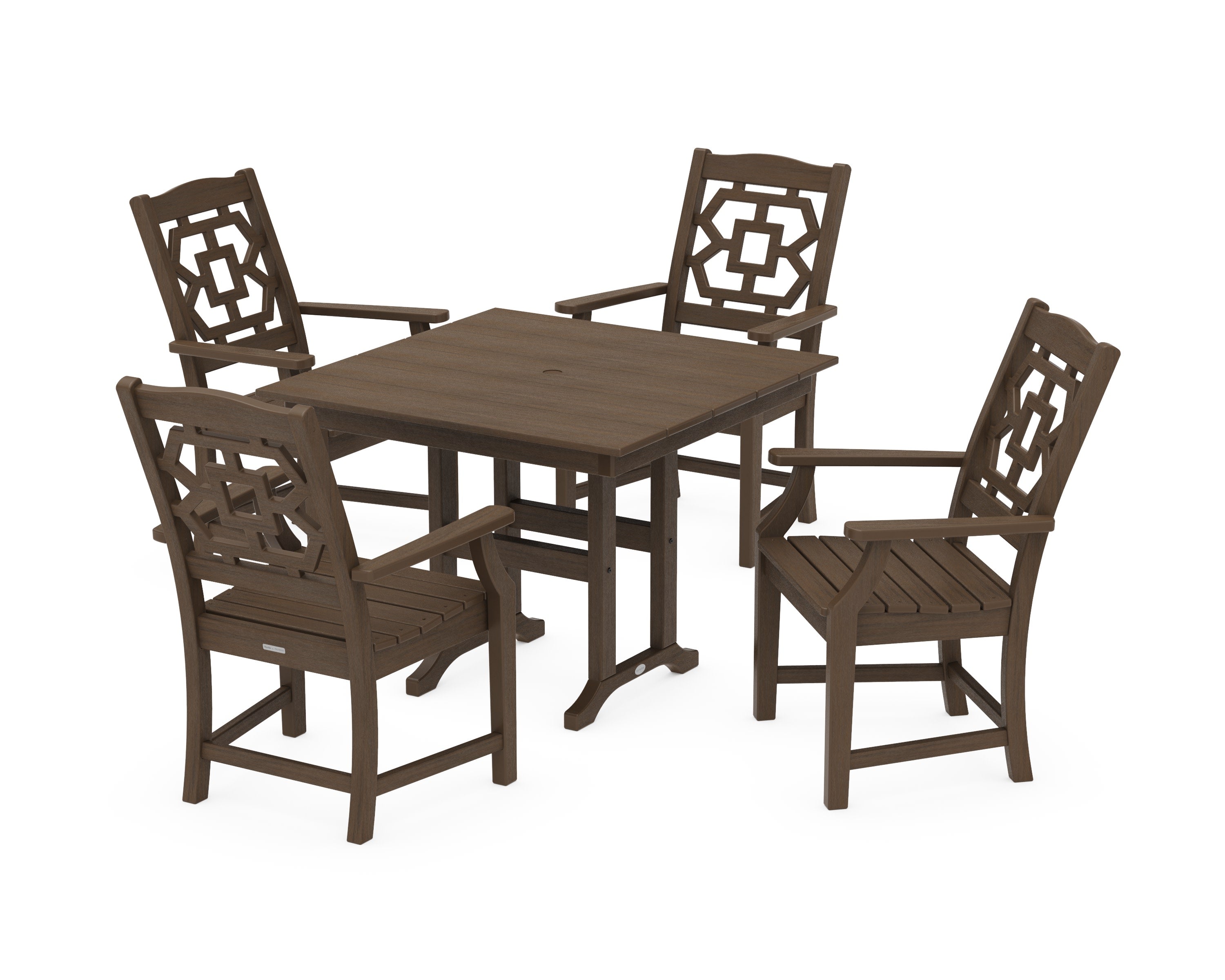 Chinoiserie 5-Piece Farmhouse Dining Set in Kona