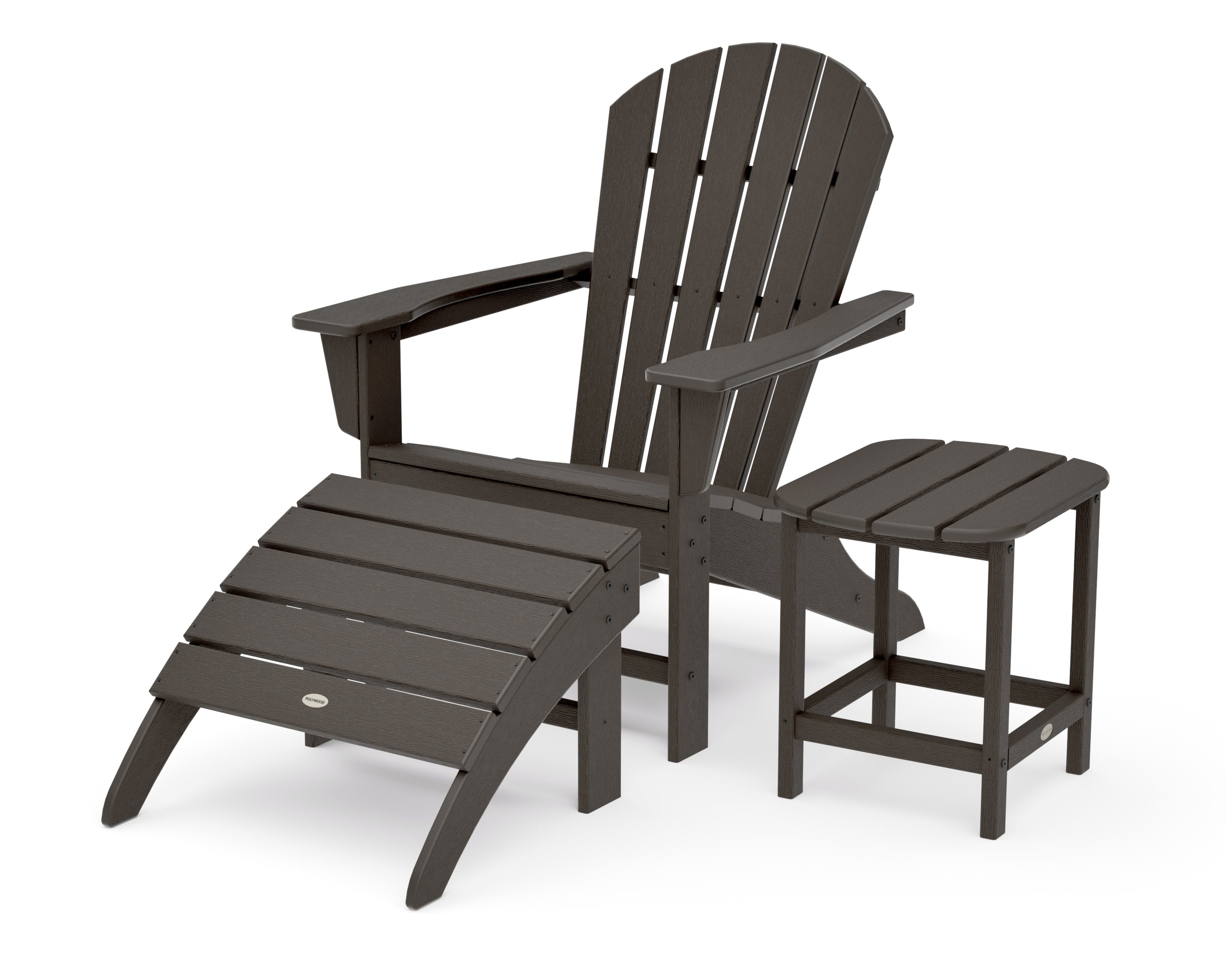 South Beach Adirondack 3-Piece Set in Vintage Coffee
