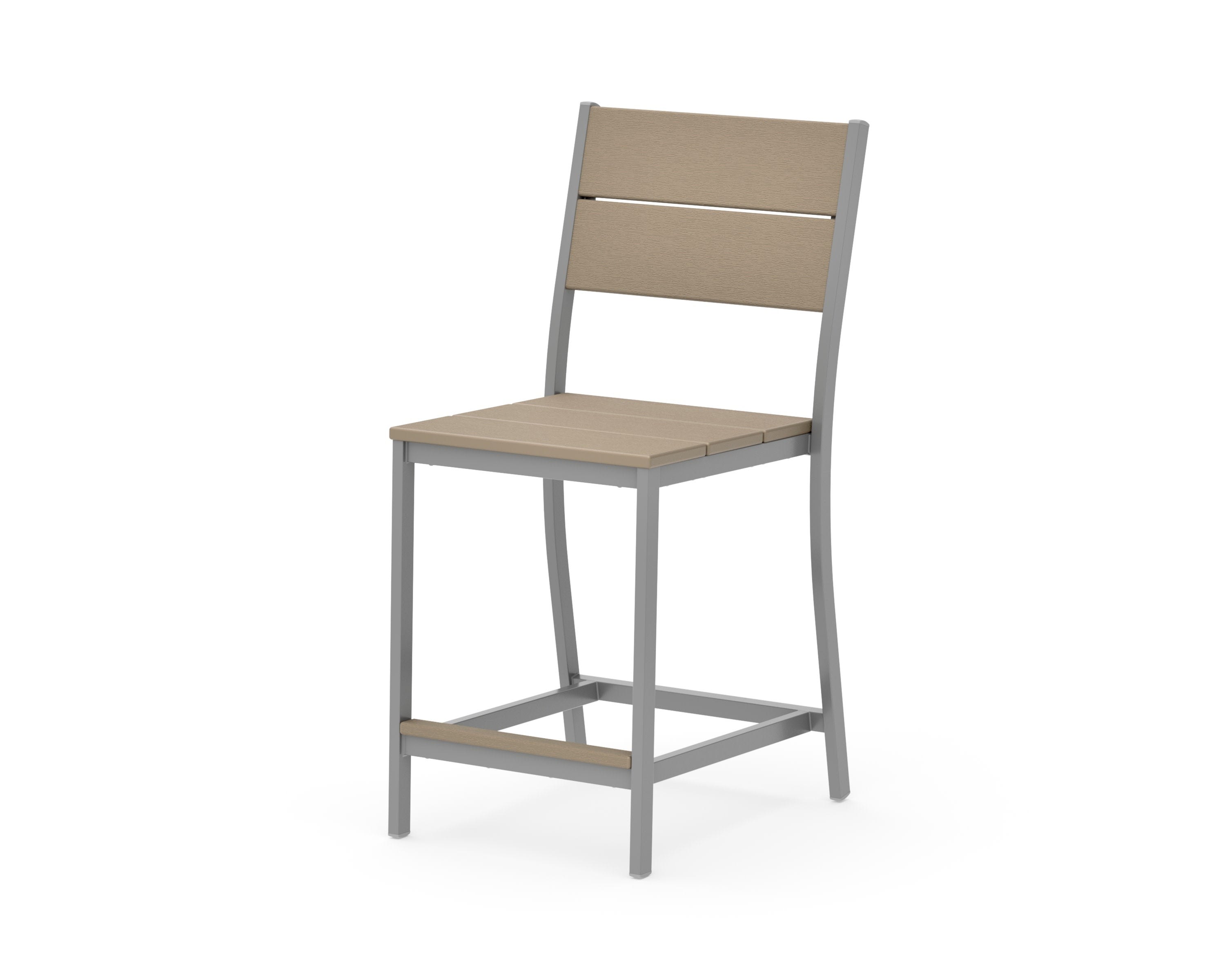 Main Street Counter Side Chair in Silver / Vintage Sahara