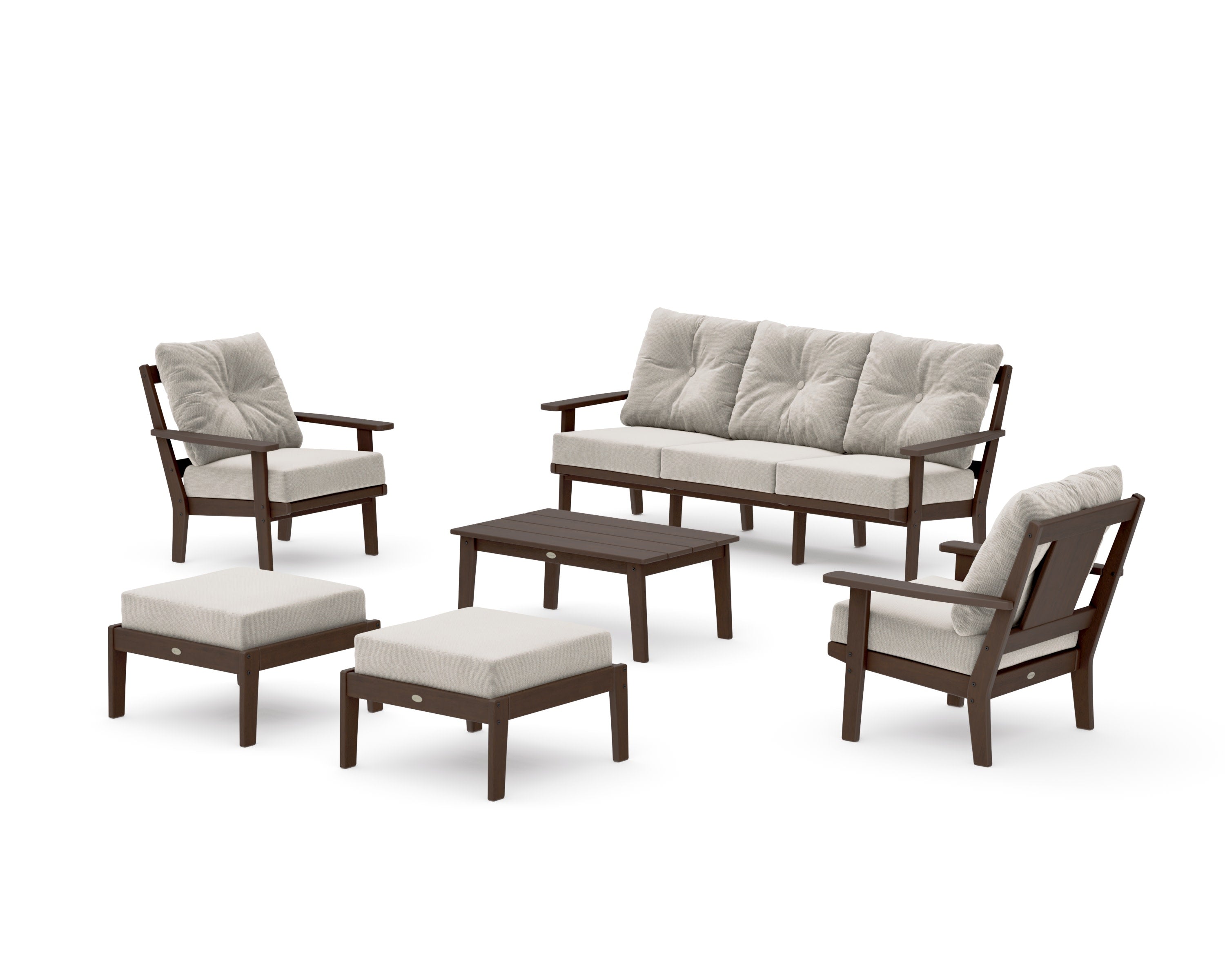 Prairie 6-Piece Lounge Sofa Set in Kona / Dune Burlap