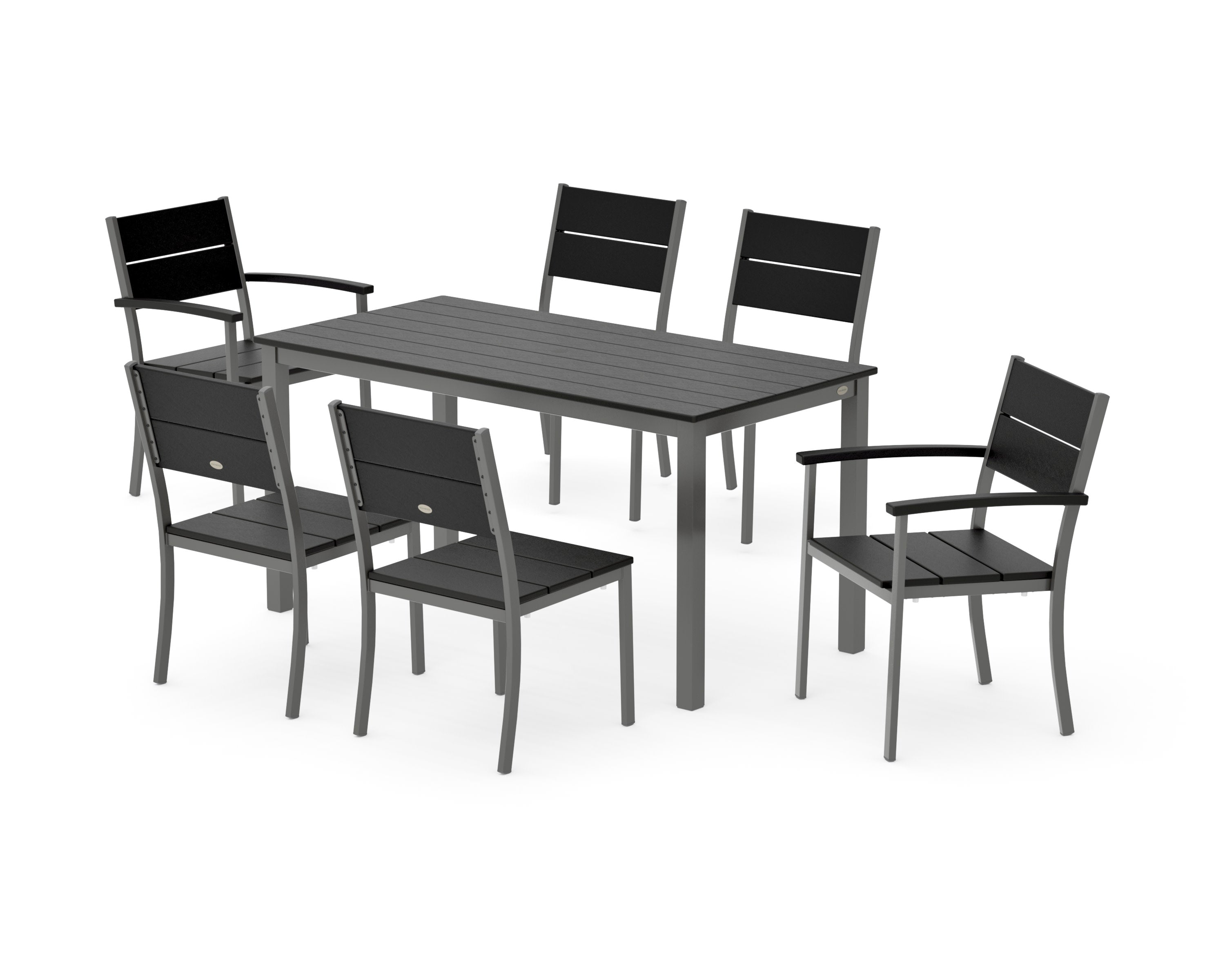 Main Street 7-Piece Dining Set in Charcoal / Black