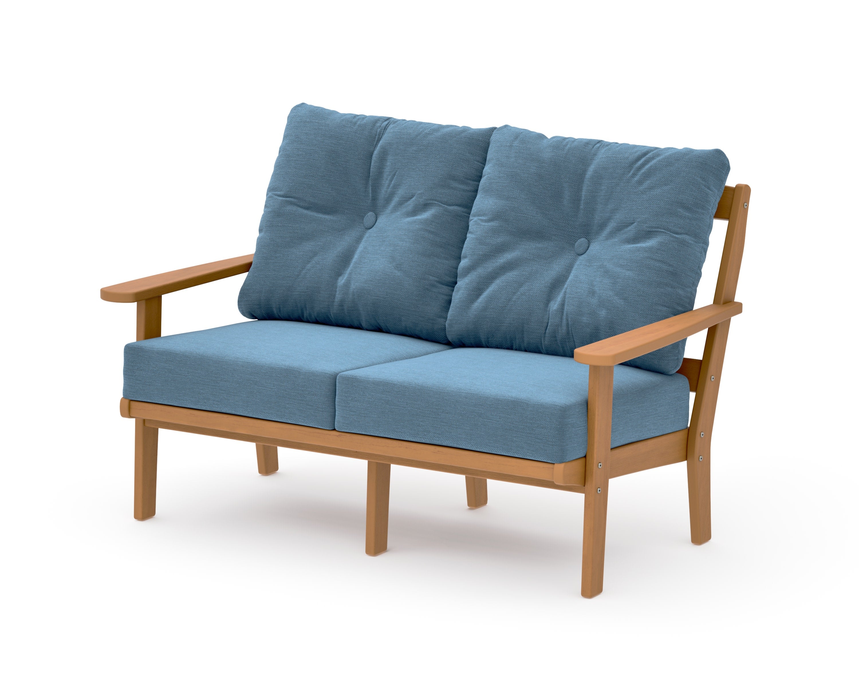 Mission Deep SeatingLoveseat in Natural / Sky Blue