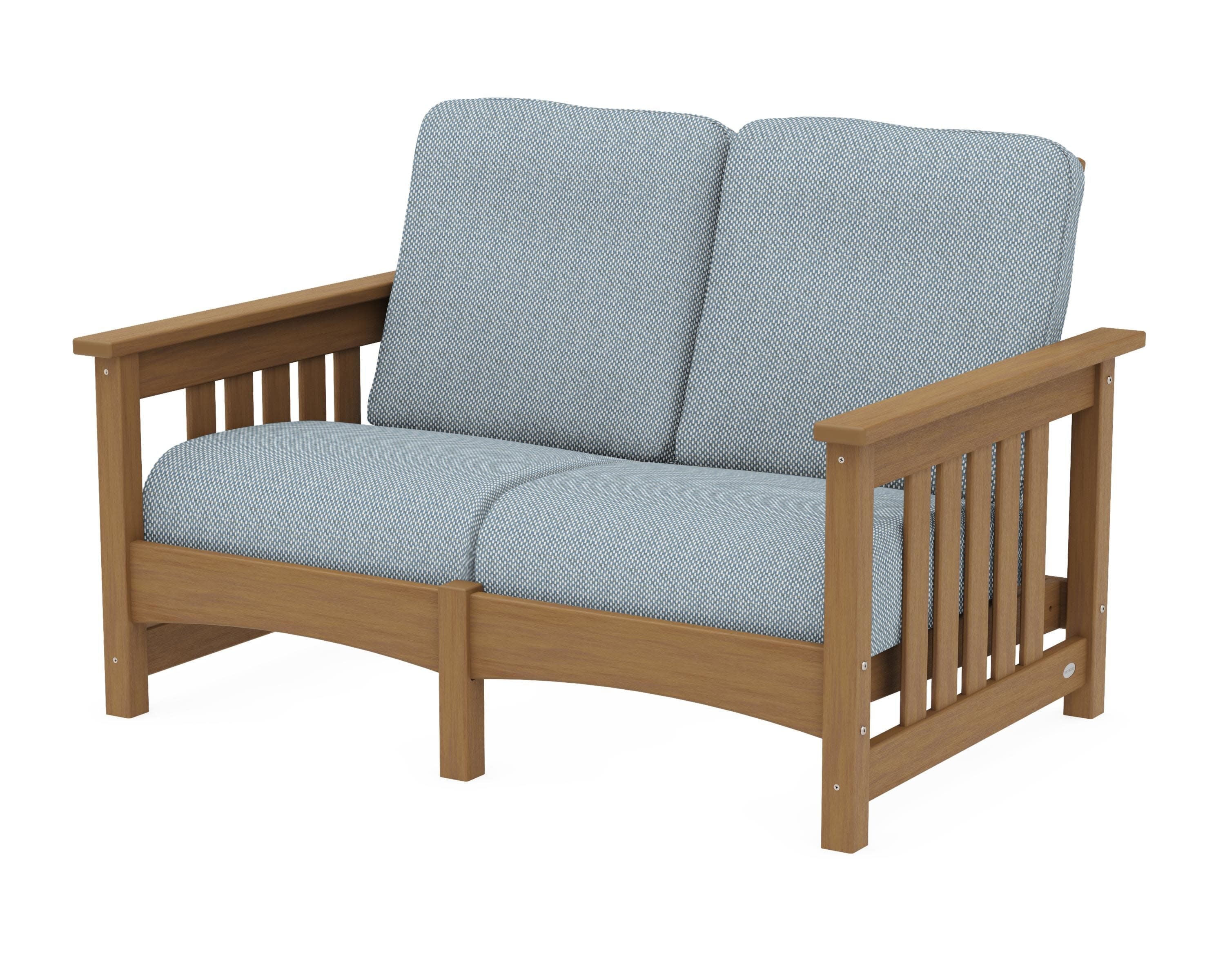 Club Mission Loveseat in Natural / Exhale Sky