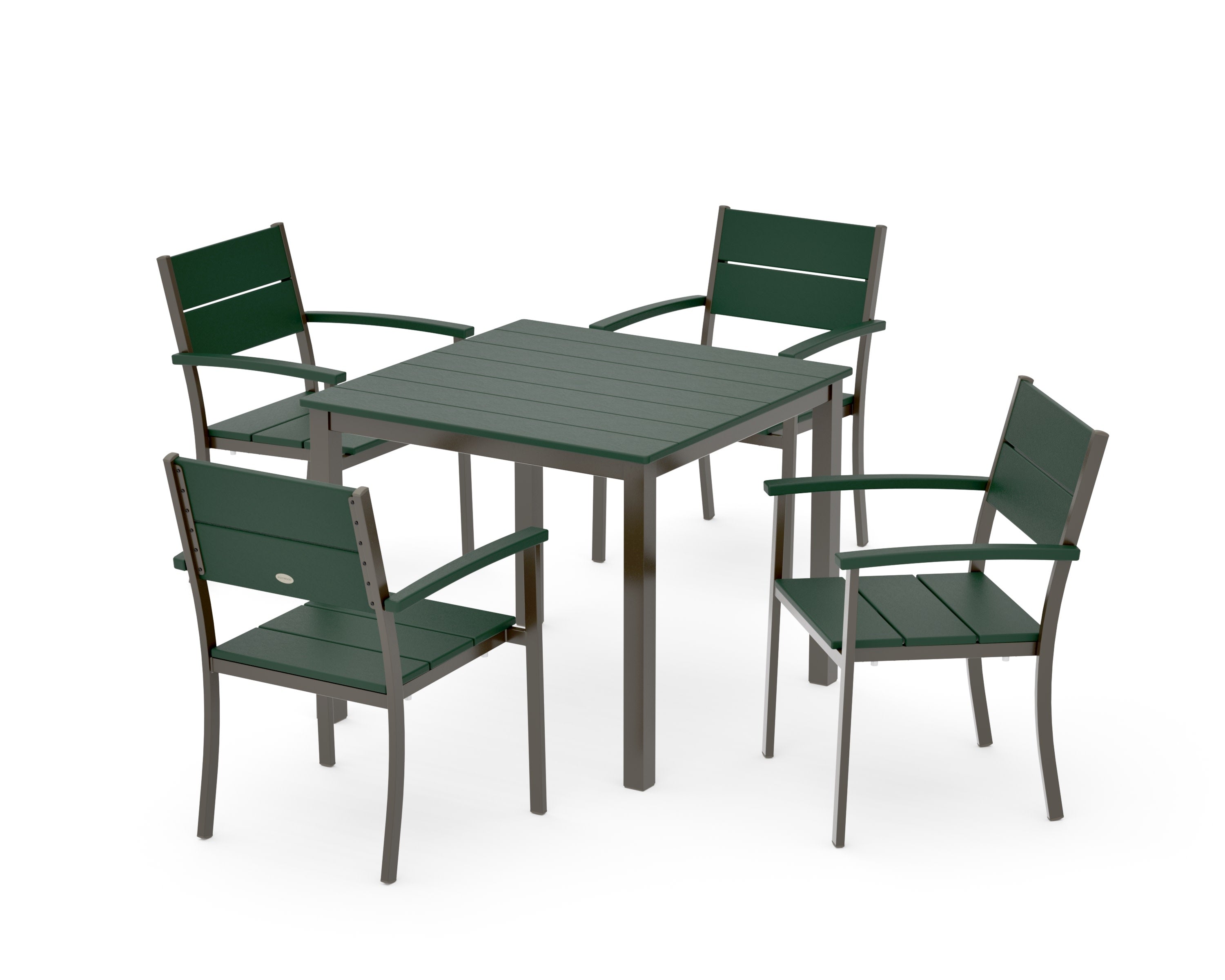 Main Street 5-Piece Dining Set in Bronze / Green