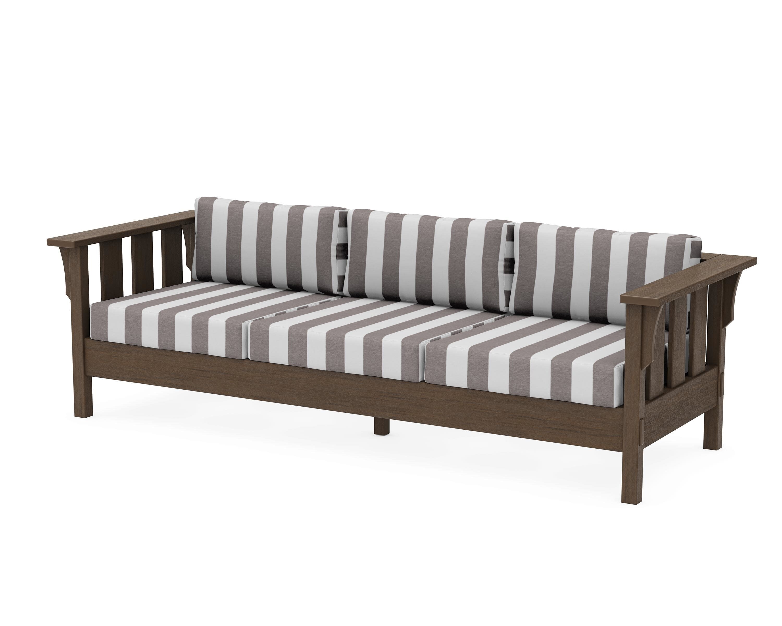 Acadia Deep Seating Sofa in Kona / Cabana Stripe Grey Mist